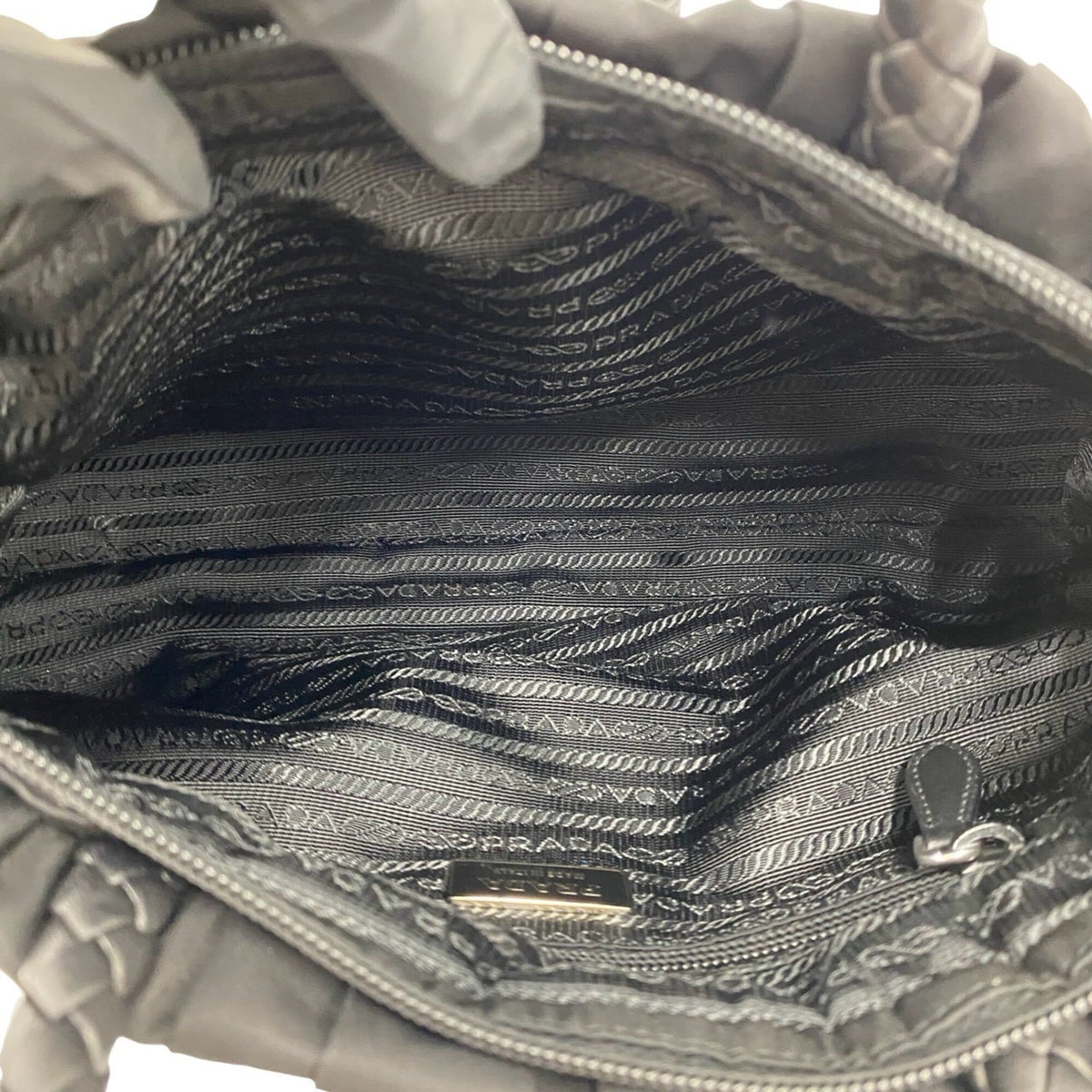 Prada Black Nylon Leather Handbag (Pre-Owned)