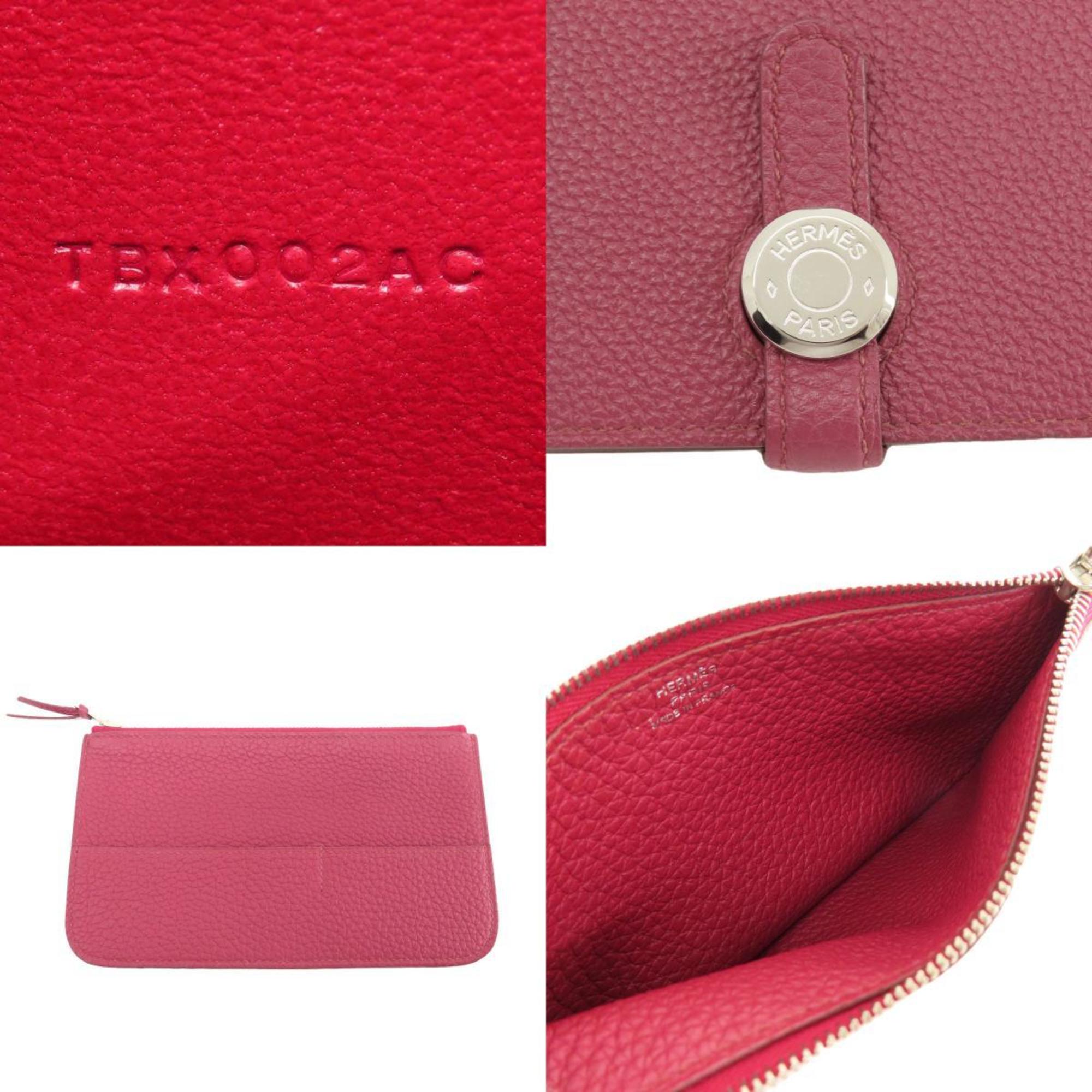 Hermes Bordeaux Togo Leather Long Wallet (Bi-Fold) (Pre-Owned)