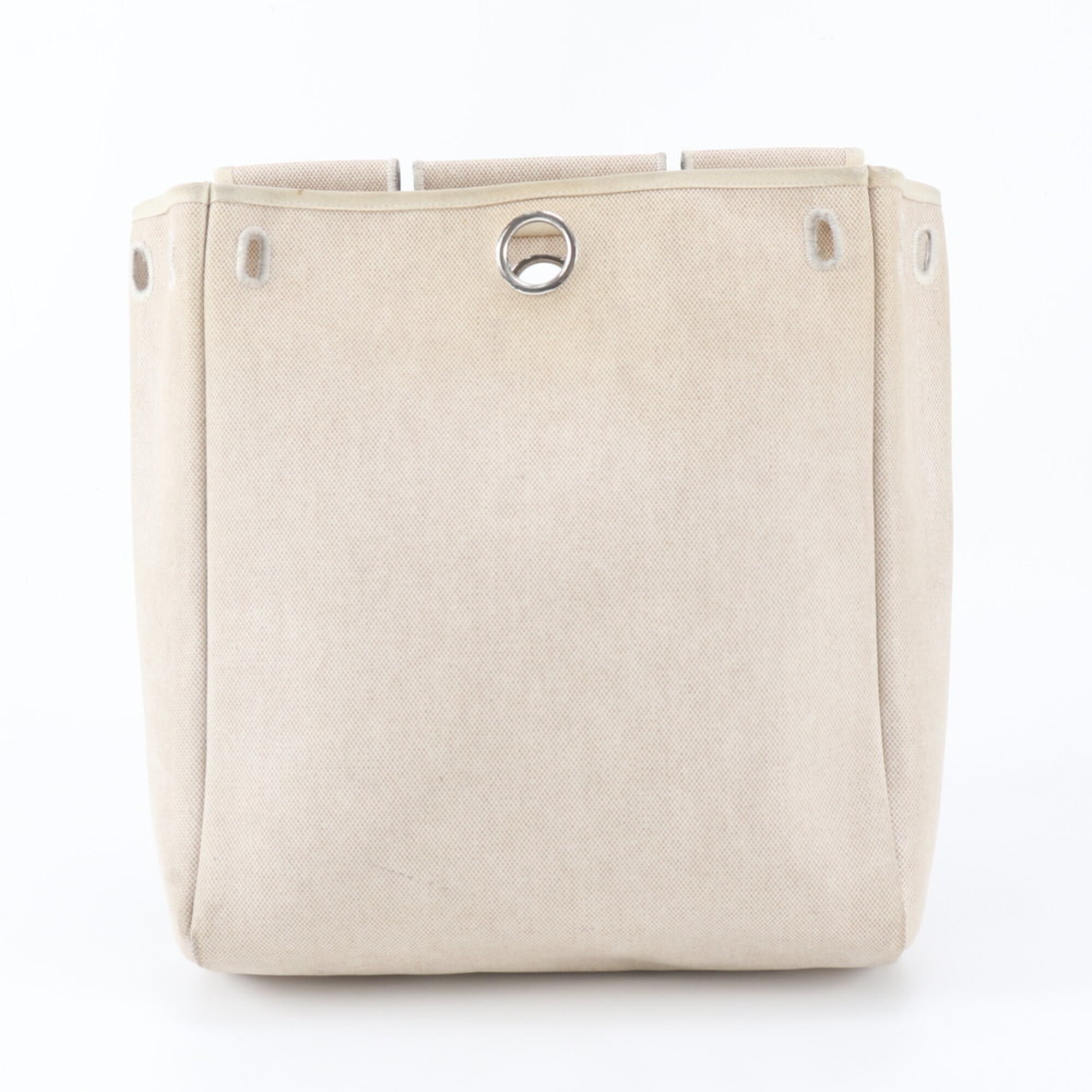 Hermes Her Bag Beige Toile H Handbag (Pre-Owned)