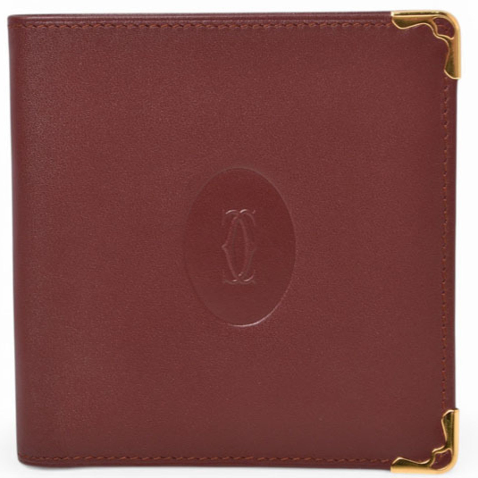 Cartier Bordeaux Leather Wallet (Bi-Fold) (Pre-Owned)