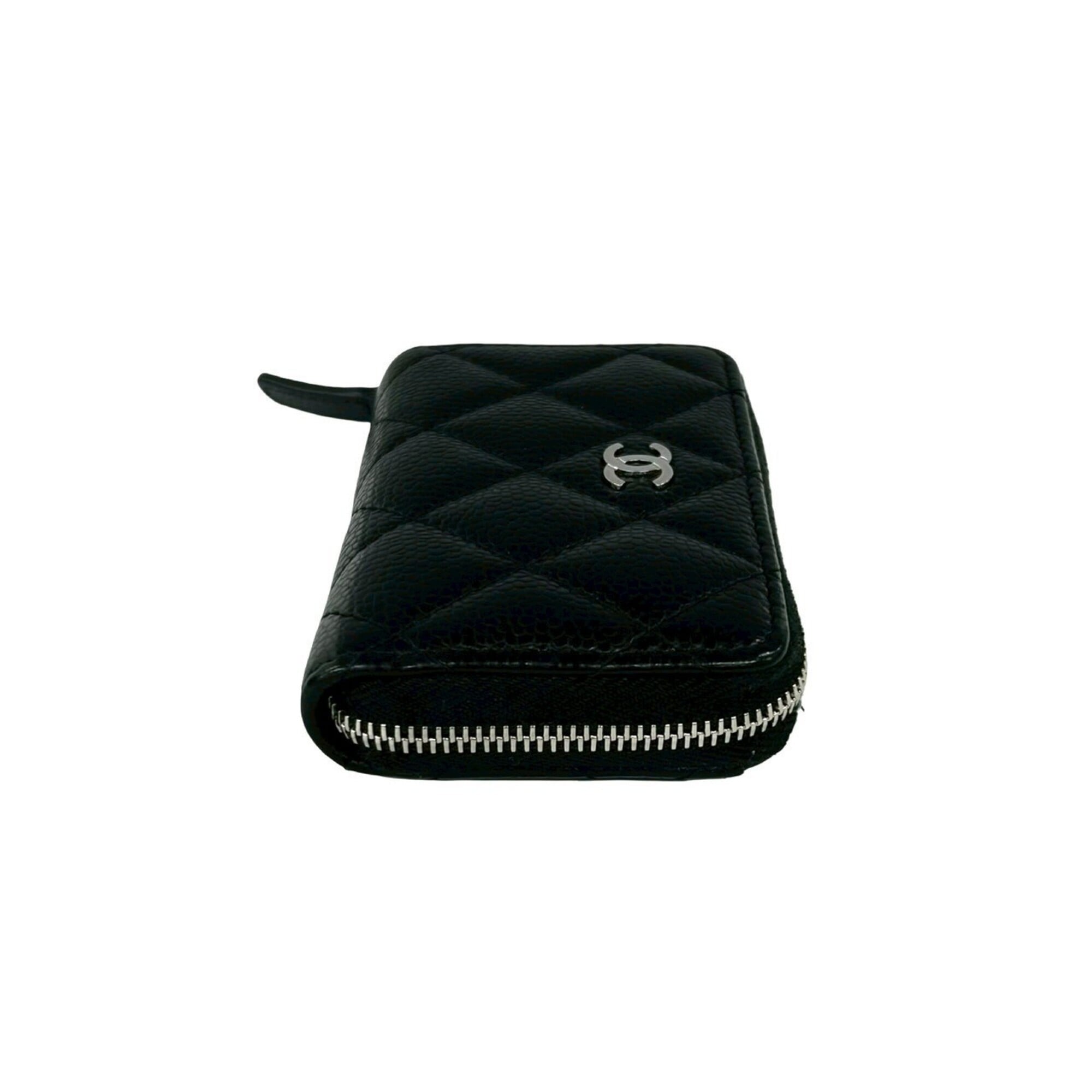 Chanel Black Grained Calfskin Coin Purse/Coin Case (Pre-Owned)