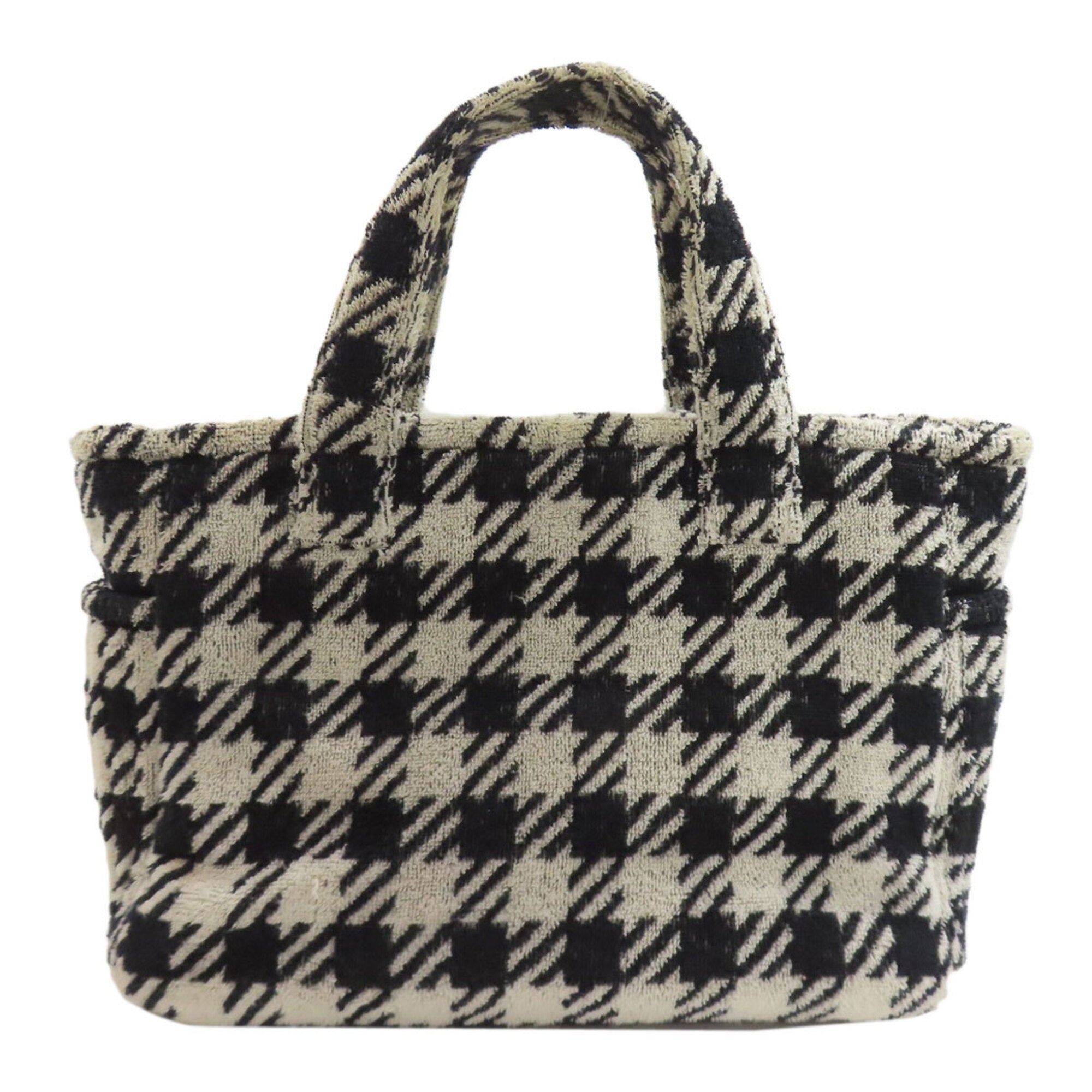 Miu Miu Black White Pile Fabric Handbag (Pre-Owned)