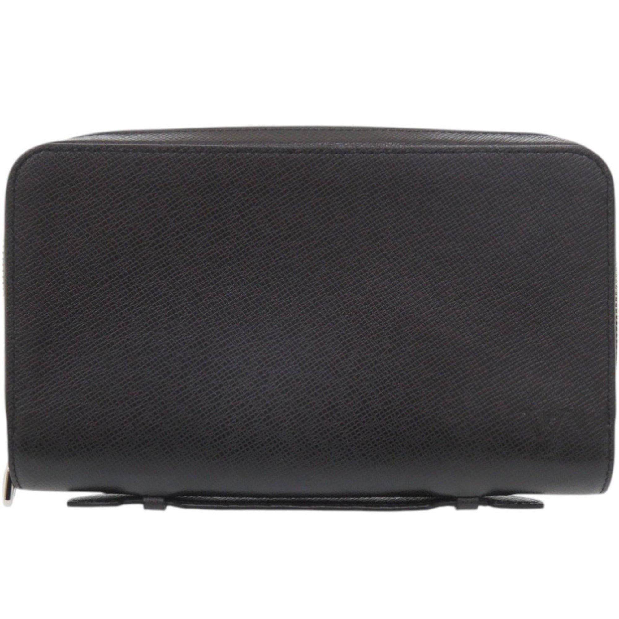 Louis Vuitton Black Taiga Leather Long Wallet (Bi-Fold) (Pre-Owned)