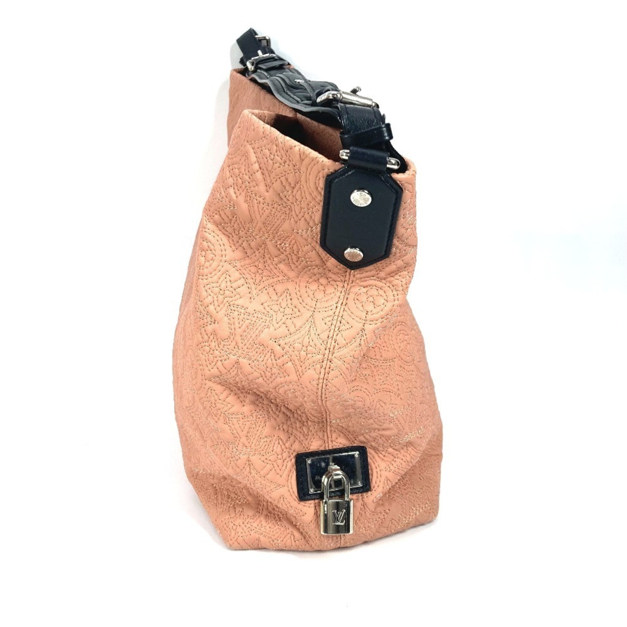 Louis Vuitton Black Pink Leather Shoulder Bag Tote Bag (Pre-Owned)