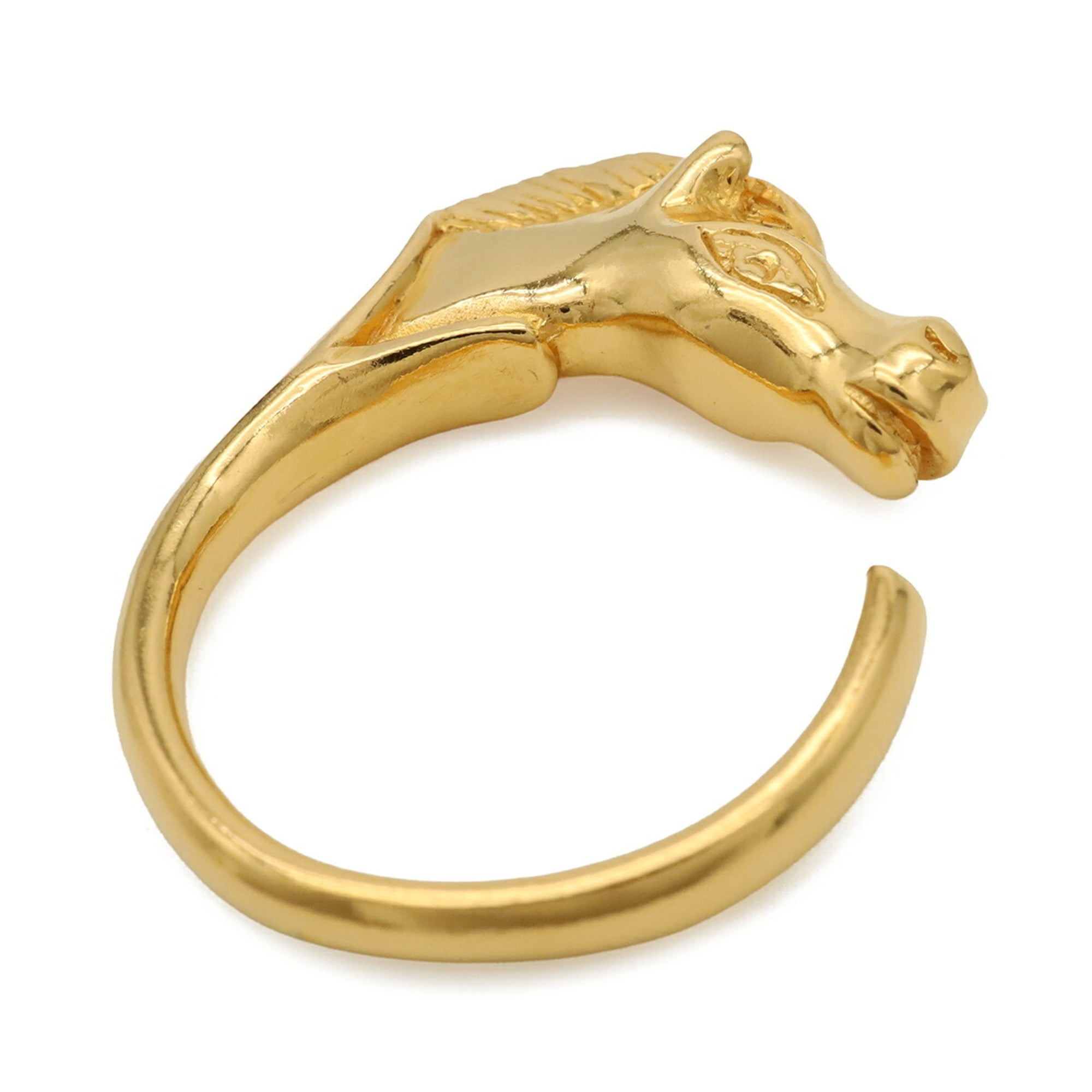 Hermes Gold Gold Plating Band Ring (Pre-Owned)