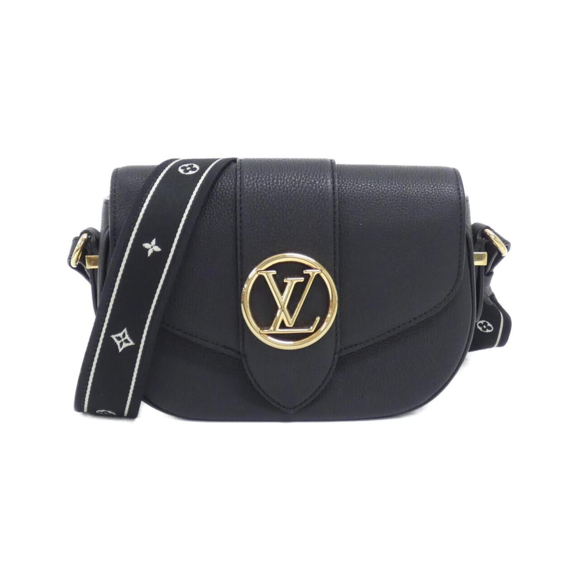 Louis Vuitton Black Leather Shoulder Bag (Pre-Owned)