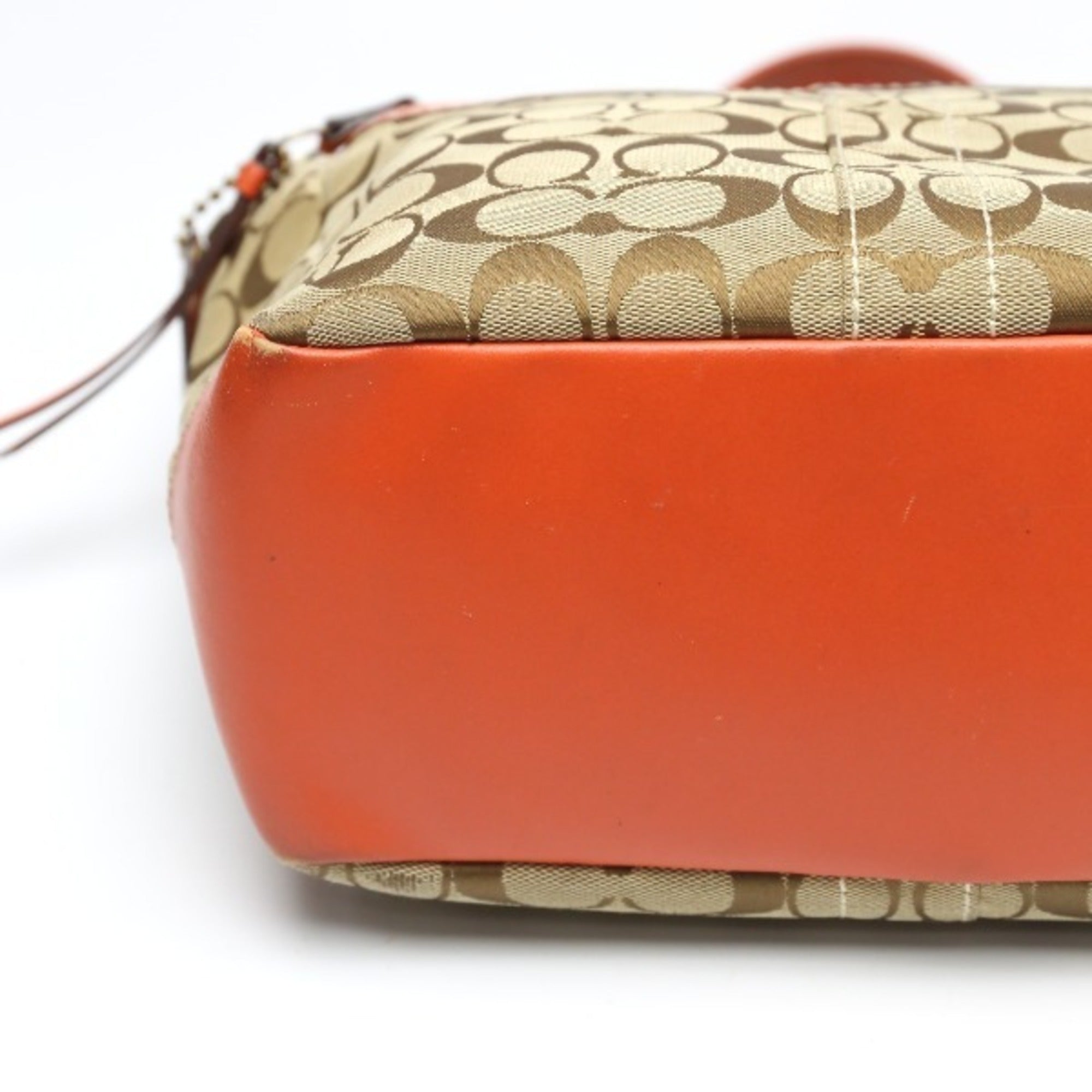 Coach Orange Signature Line Tote Bag (Pre-Owned)