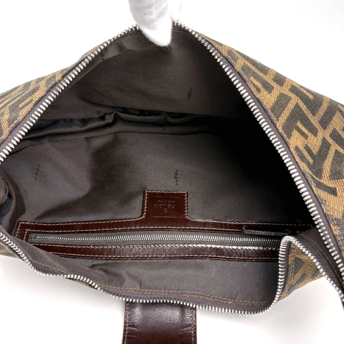 Fendi Brown Canvas Leather Shoulder Bag (Pre-Owned)