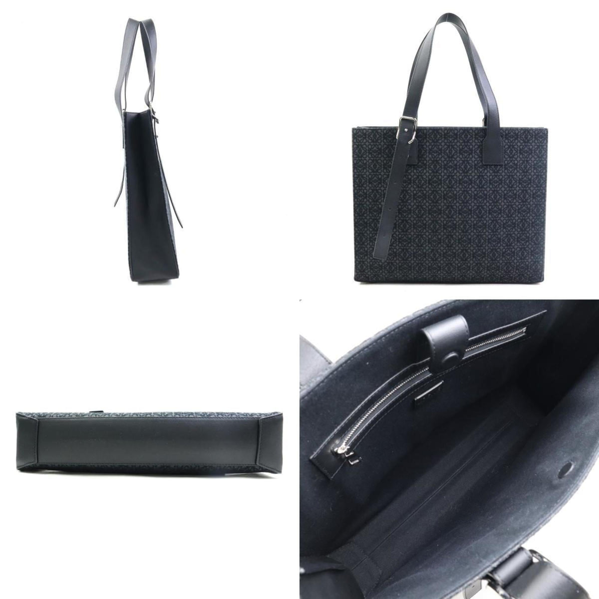 Loewe Black Canvas Leather Handbag (Pre-Owned)