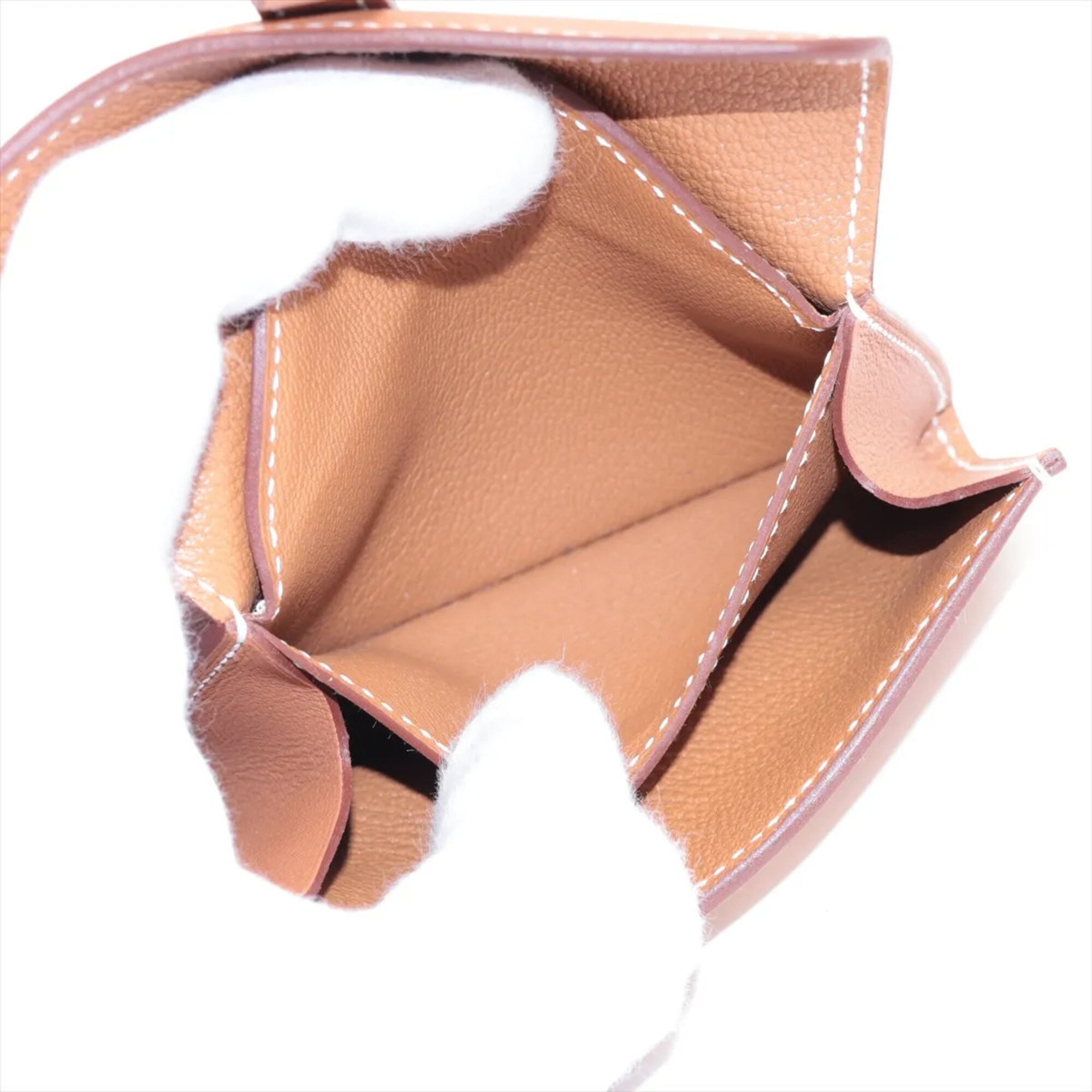 Hermes Brown Leather Coin Purse/Coin Case (Pre-Owned)