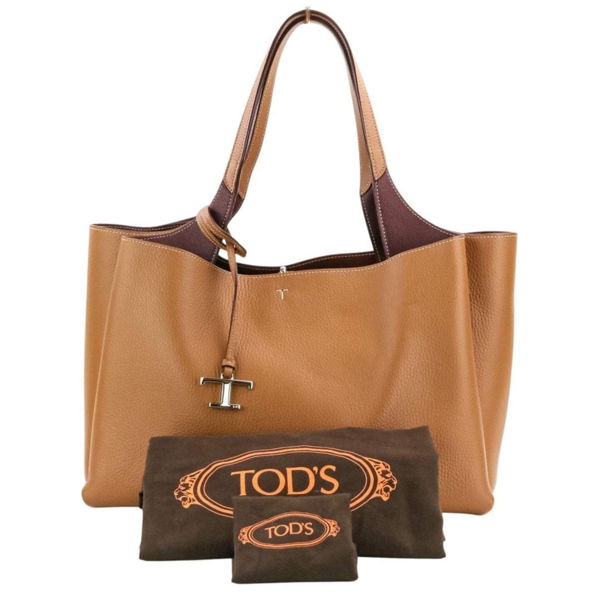Tod's Brown Leather Shoulder Bag Tote Bag (Pre-Owned)