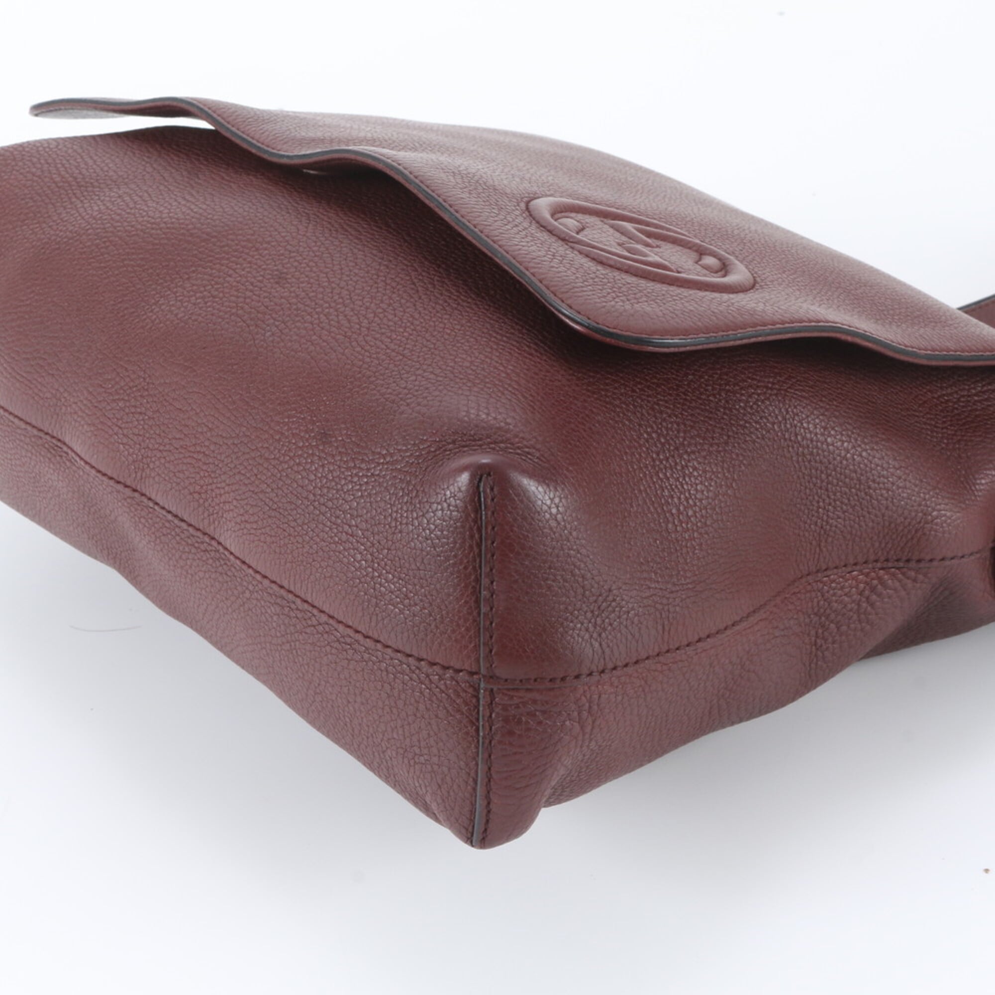 Gucci Red Color Wine Leather Messenger Bag Shoulder Bag (Pre-Owned)