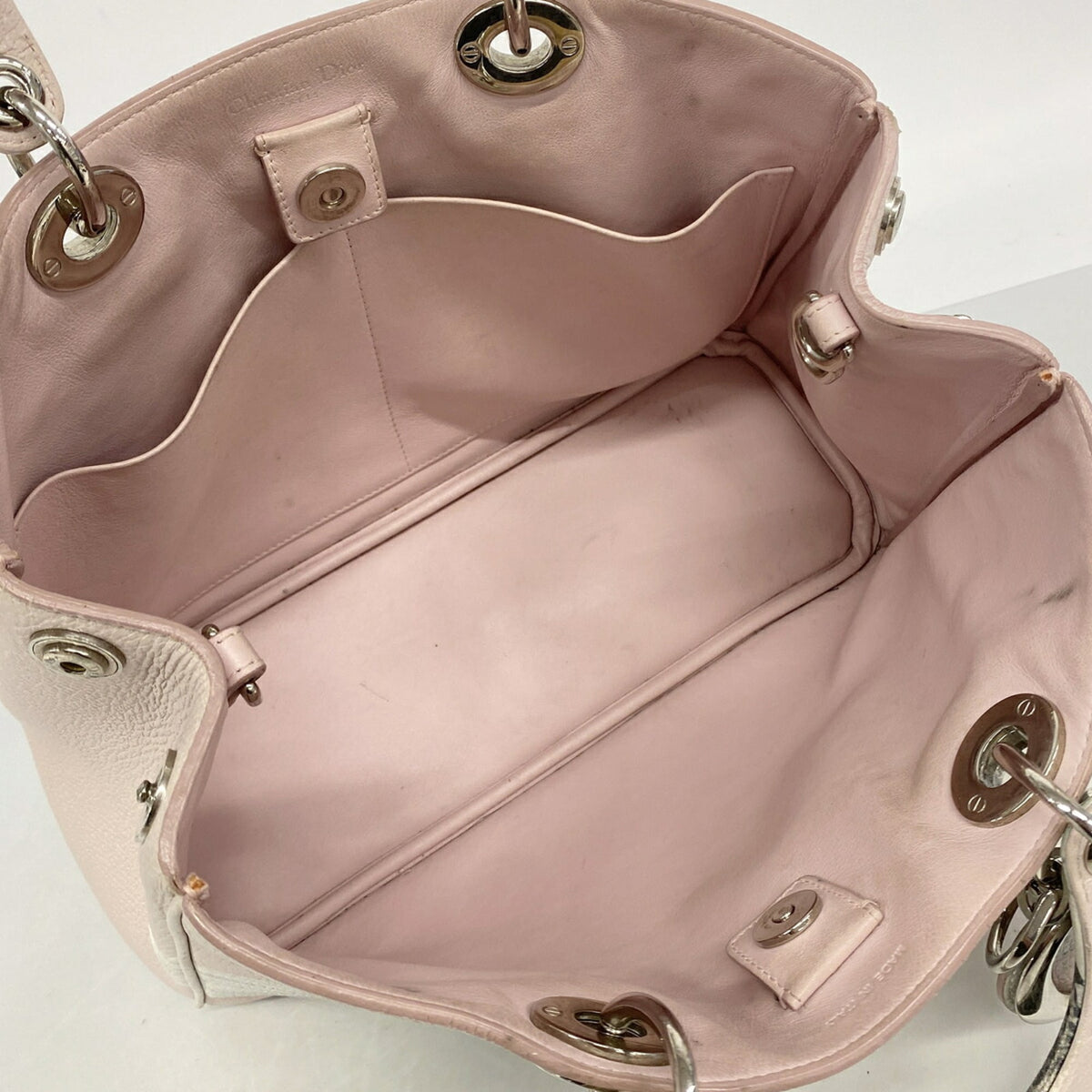 Christian Dior Gray Pink Leather Handbag (Pre-Owned)