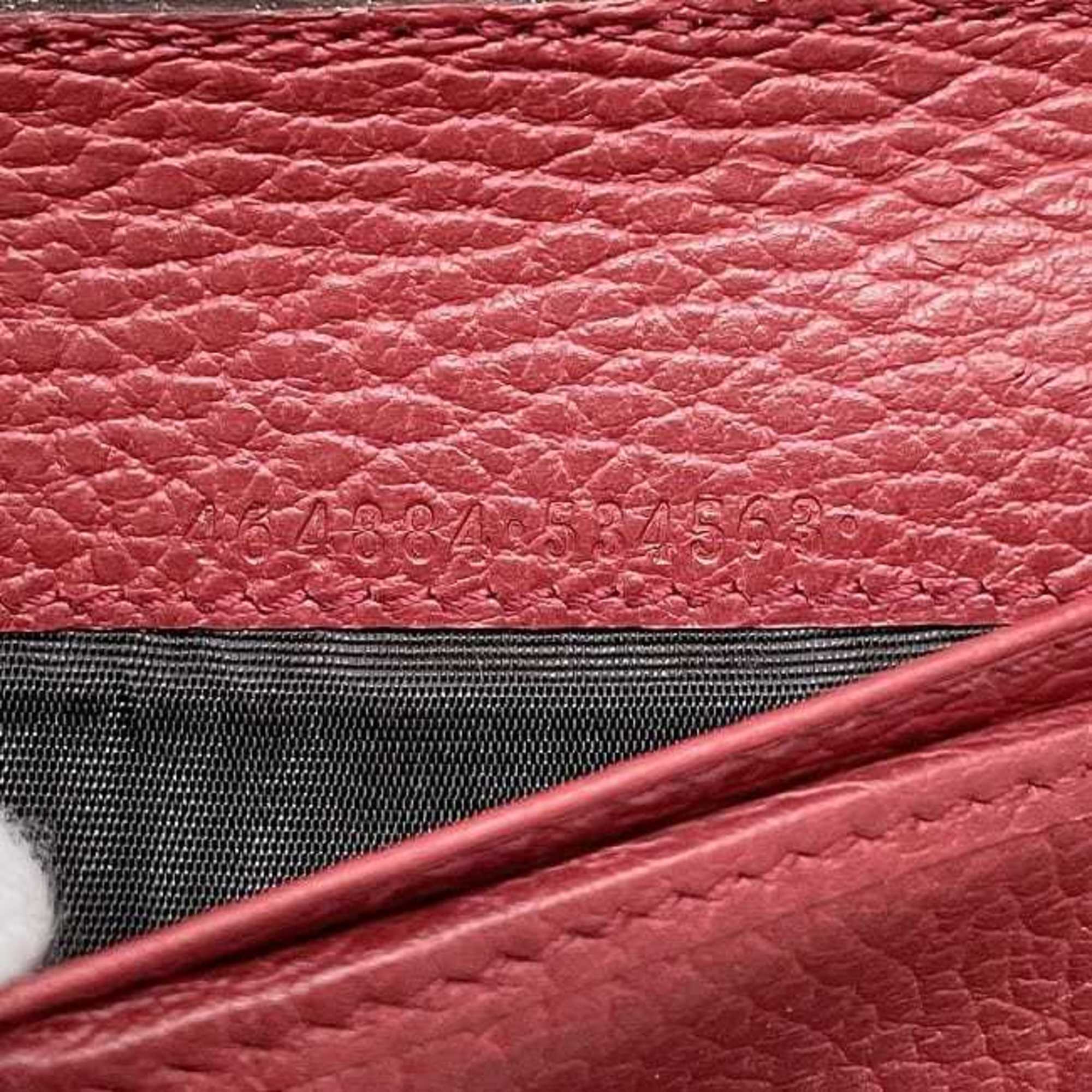 Gucci Red Color Leather Wallet (Bi-Fold) (Pre-Owned)