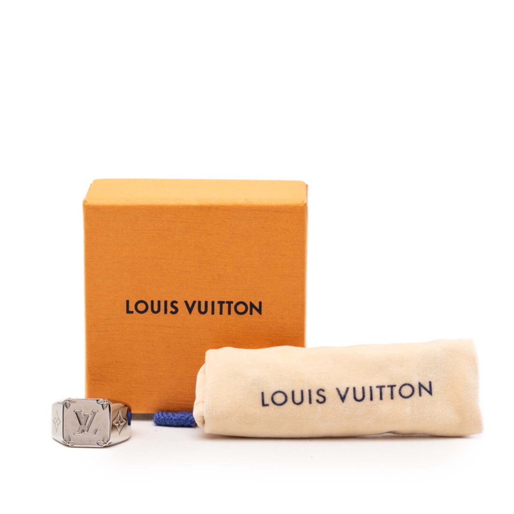Louis Vuitton Silver Metal Band Ring (Pre-Owned)
