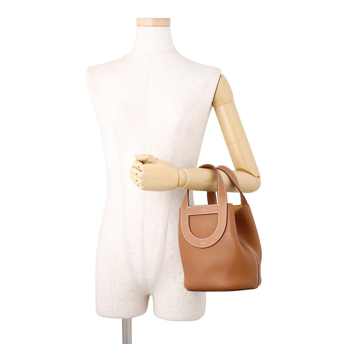 Hermes Kara Gold Taurillon Clemence Leather Swift Leather Tote Bag (Pre-Owned)