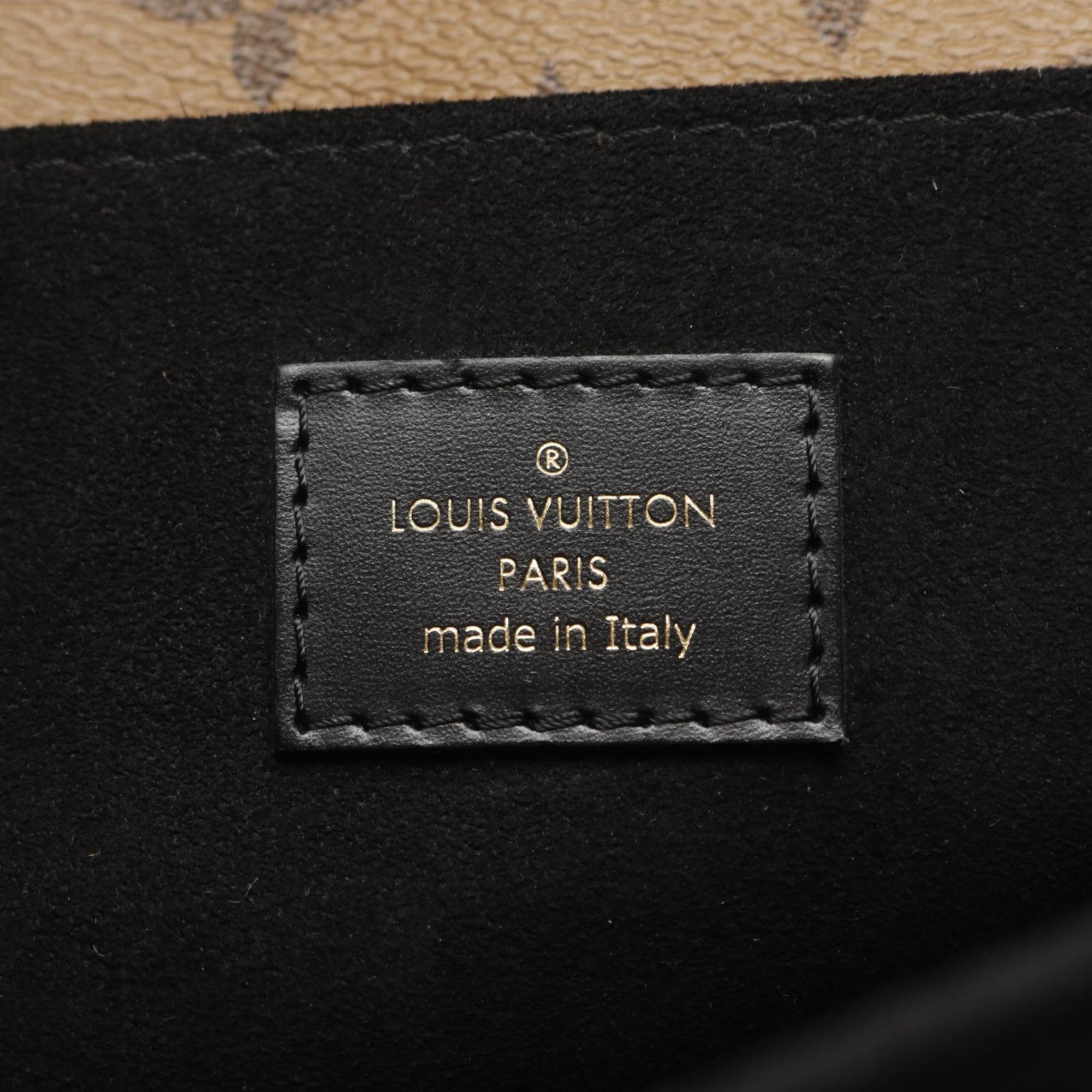 Louis Vuitton Black Brown Coated Canvas Leather Handbag Pochette (Pre-Owned)