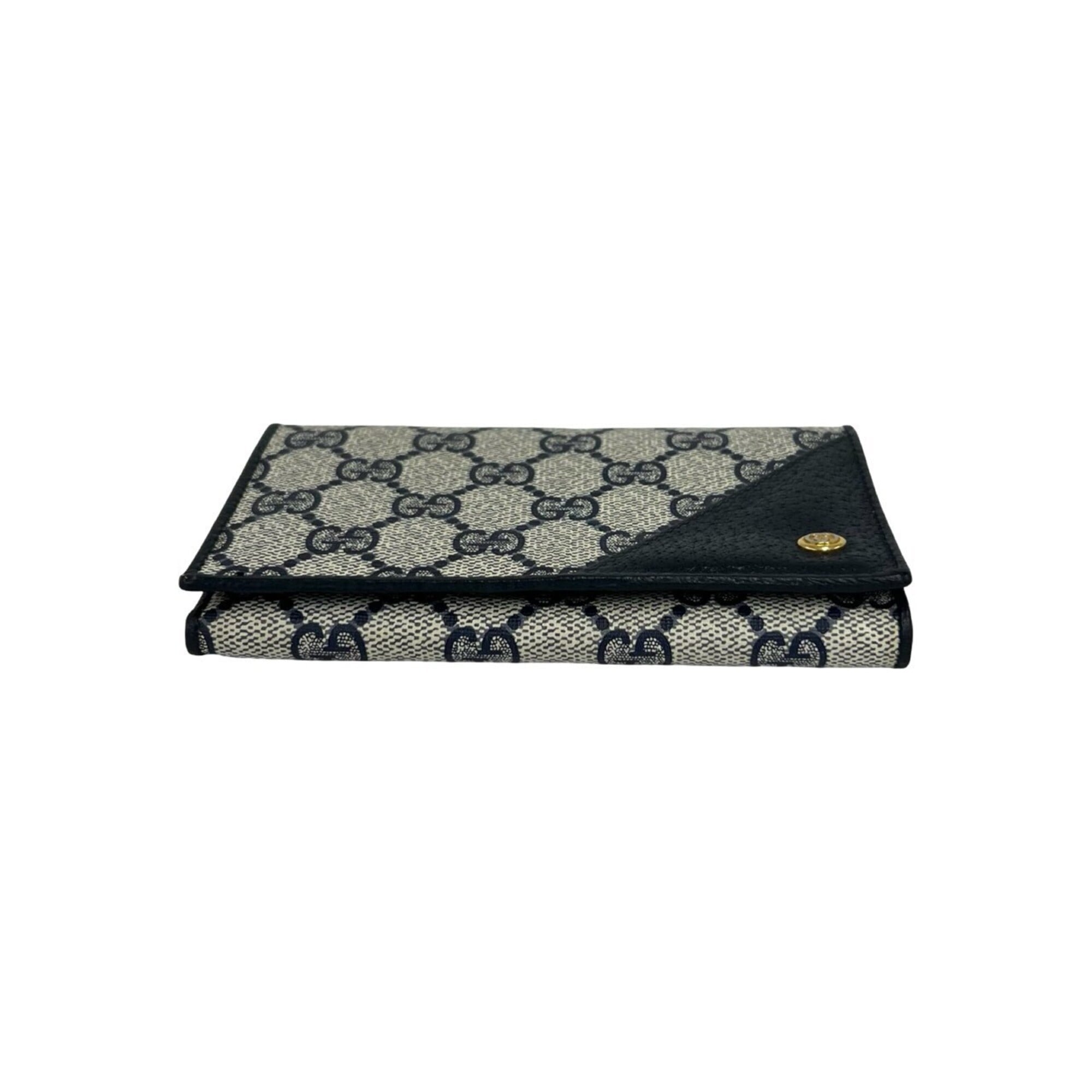 Gucci Navy Leather Pvc Wallet (Bi-Fold) (Pre-Owned)