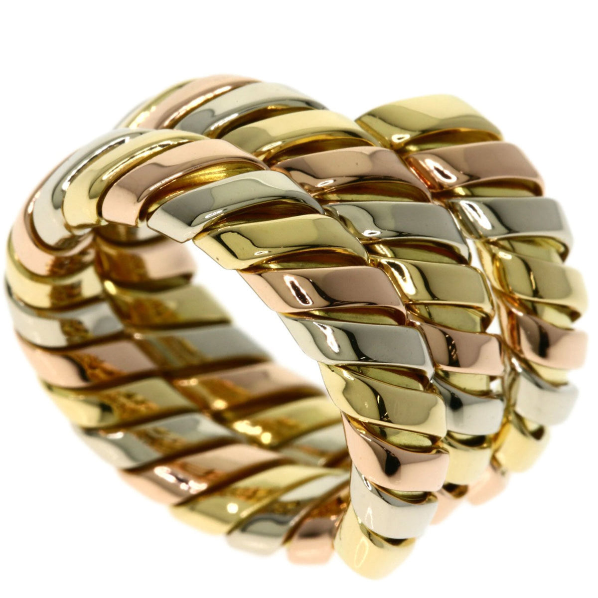 Bvlgari Yellow Gold (18K) Pink Gold (18K) White Gold (18K) Band Ring (Pre-Owned)