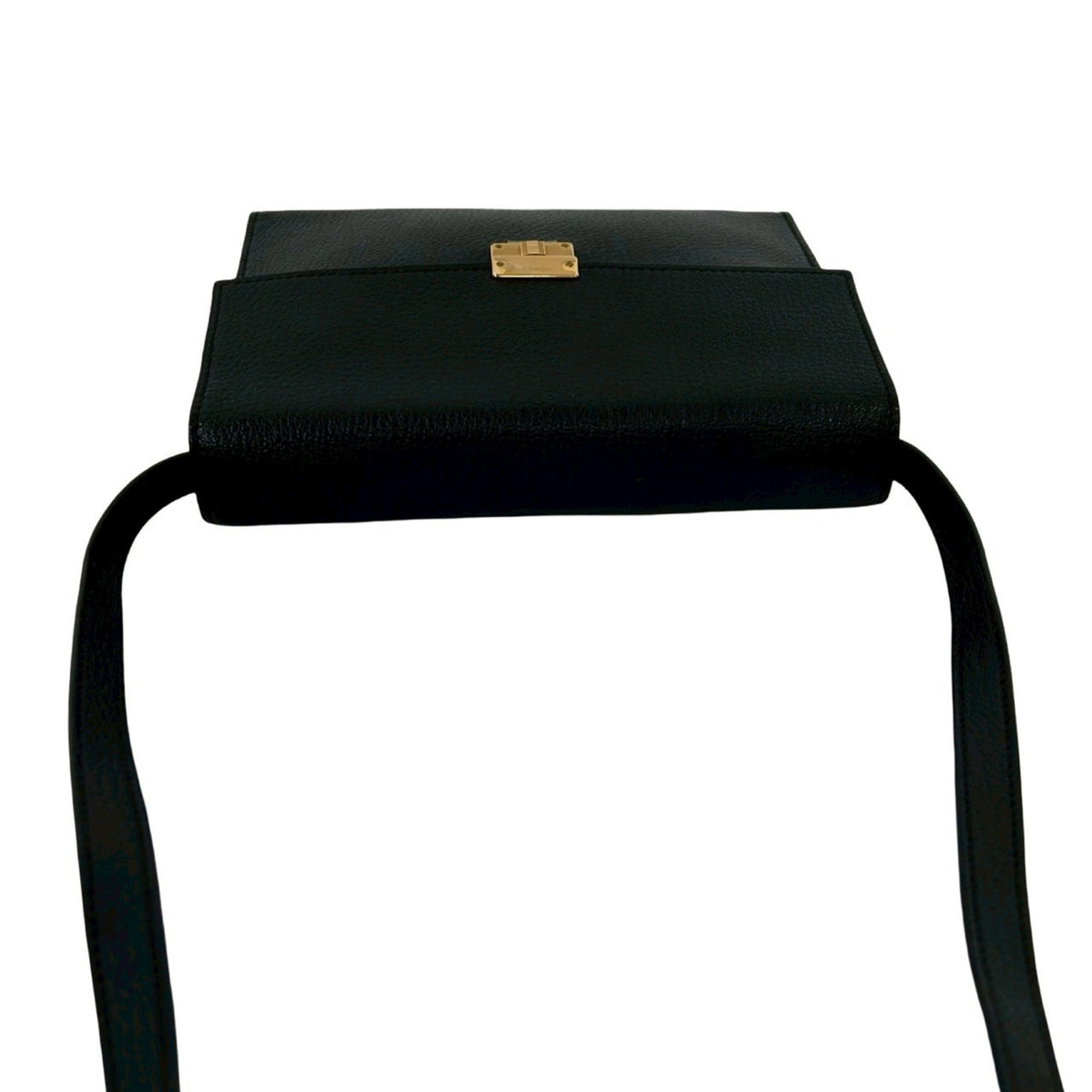 Hermes Black Chevre Leather Pochette Shoulder Bag (Pre-Owned)