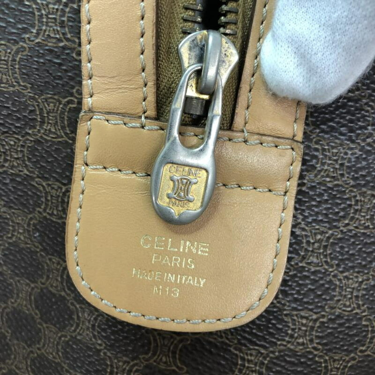 Celine Macadam Brown Boston Bag Handbag (Pre-Owned)
