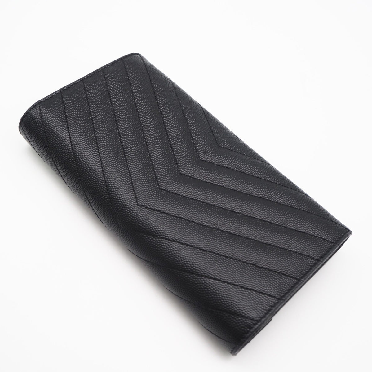 Saint Laurent Black Leather Long Wallet (Bi-Fold) (Pre-Owned)