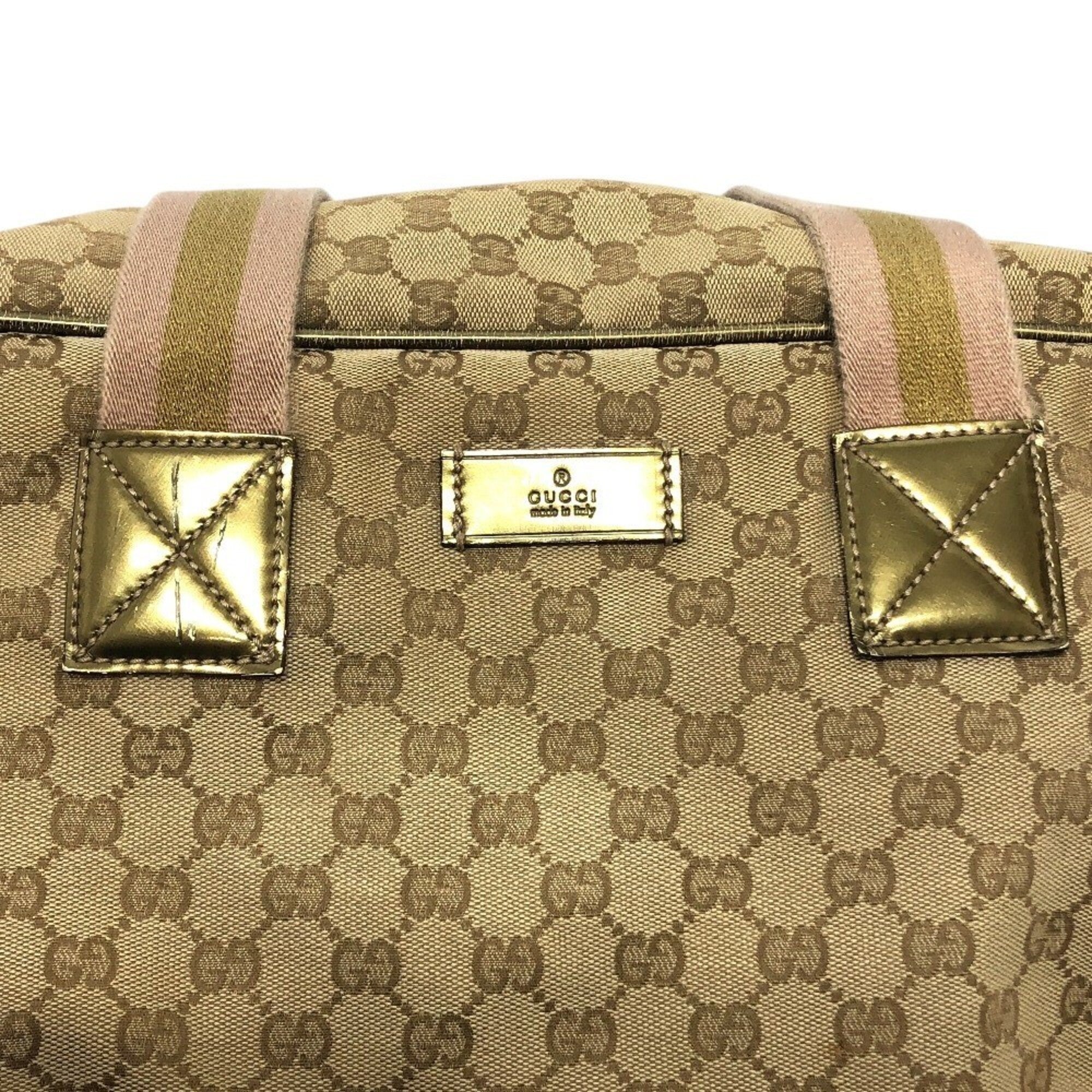 Gucci Beige Gg Canvas Boston Bag Tote Bag (Pre-Owned)