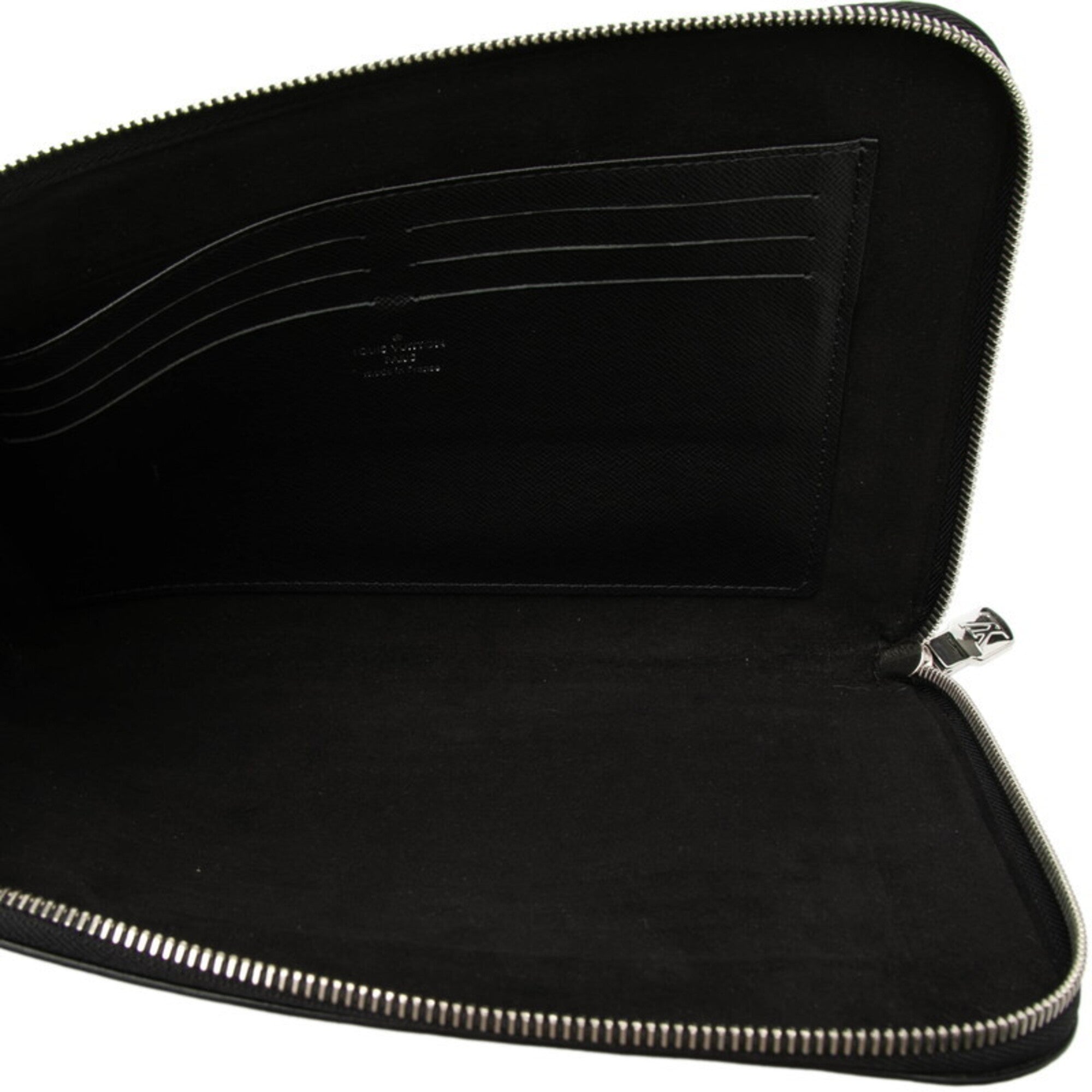 Louis Vuitton Black Noir Leather Clutch Bag Pochette (Pre-Owned)