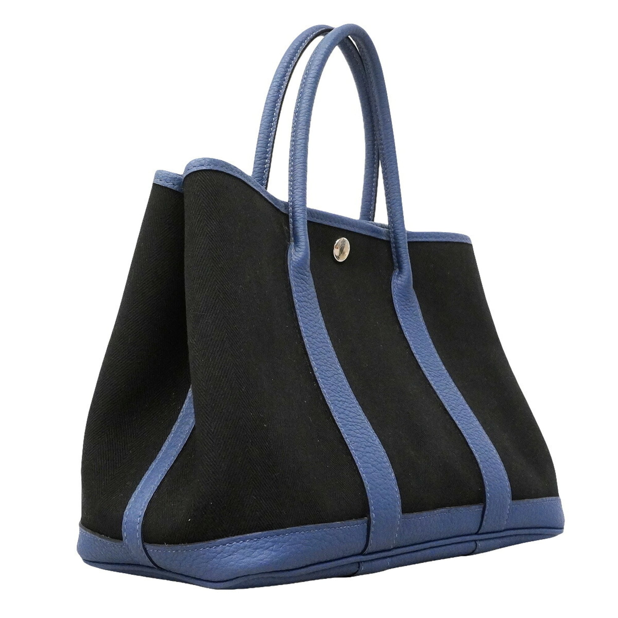 Hermes Black Toile Chevron Negonda Leather Tote Bag (Pre-Owned)