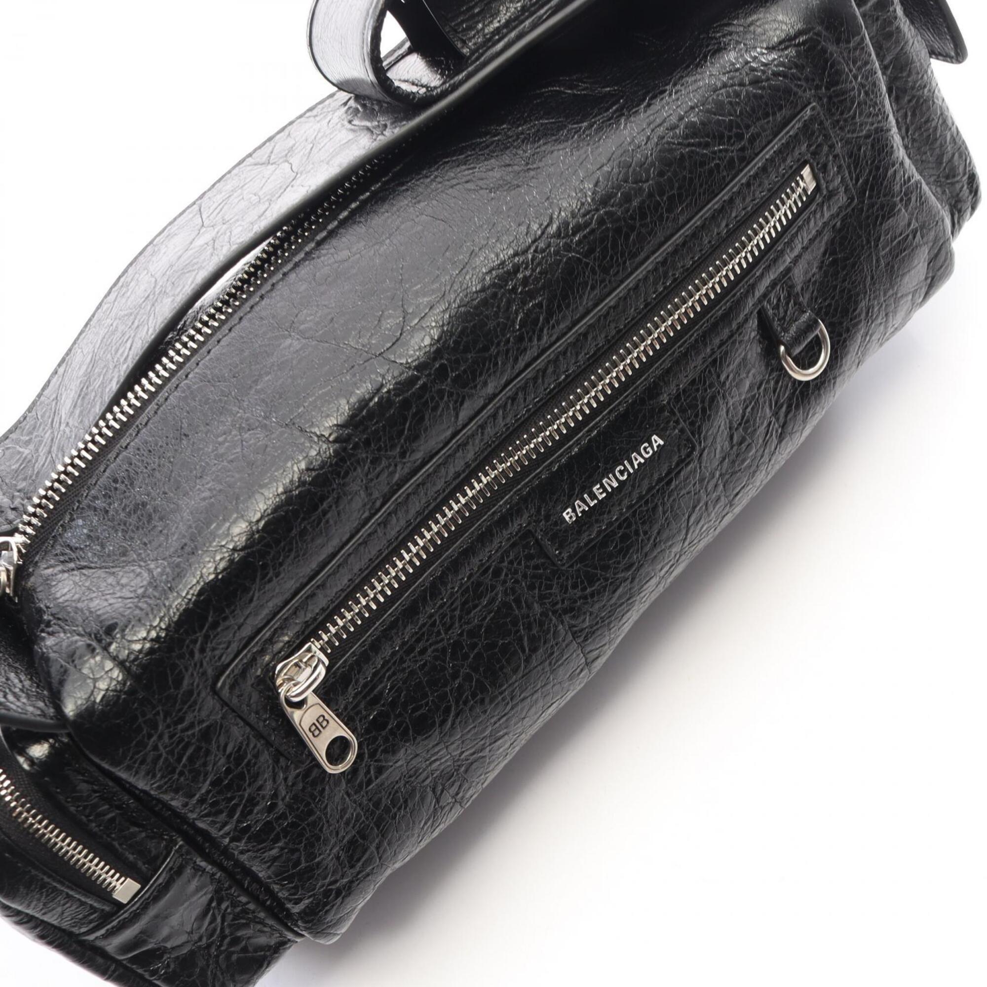 Balenciaga Black Leather Handbag Shoulder Bag (Pre-Owned)