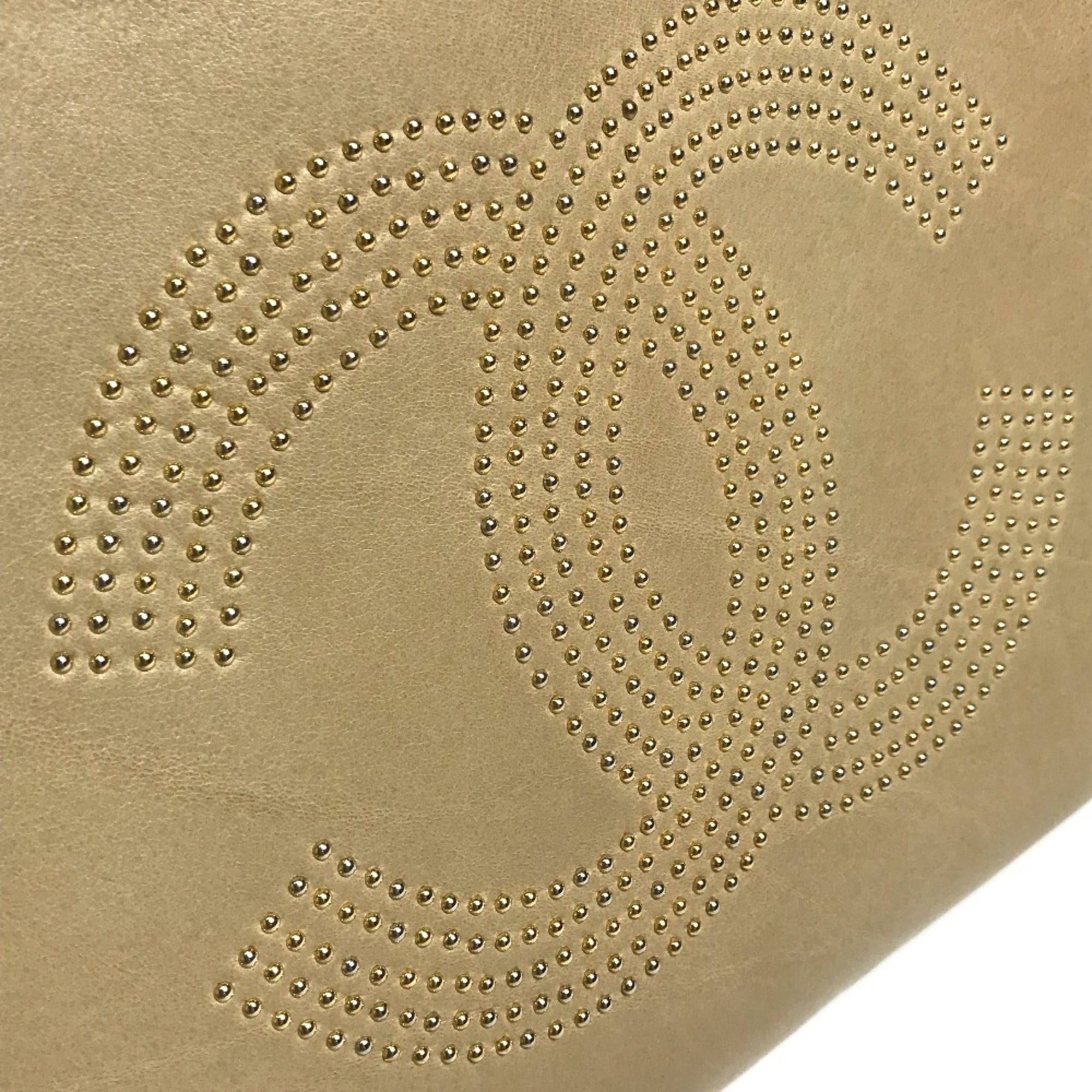 Chanel Beige Leather Shoulder Bag Tote Bag (Pre-Owned)