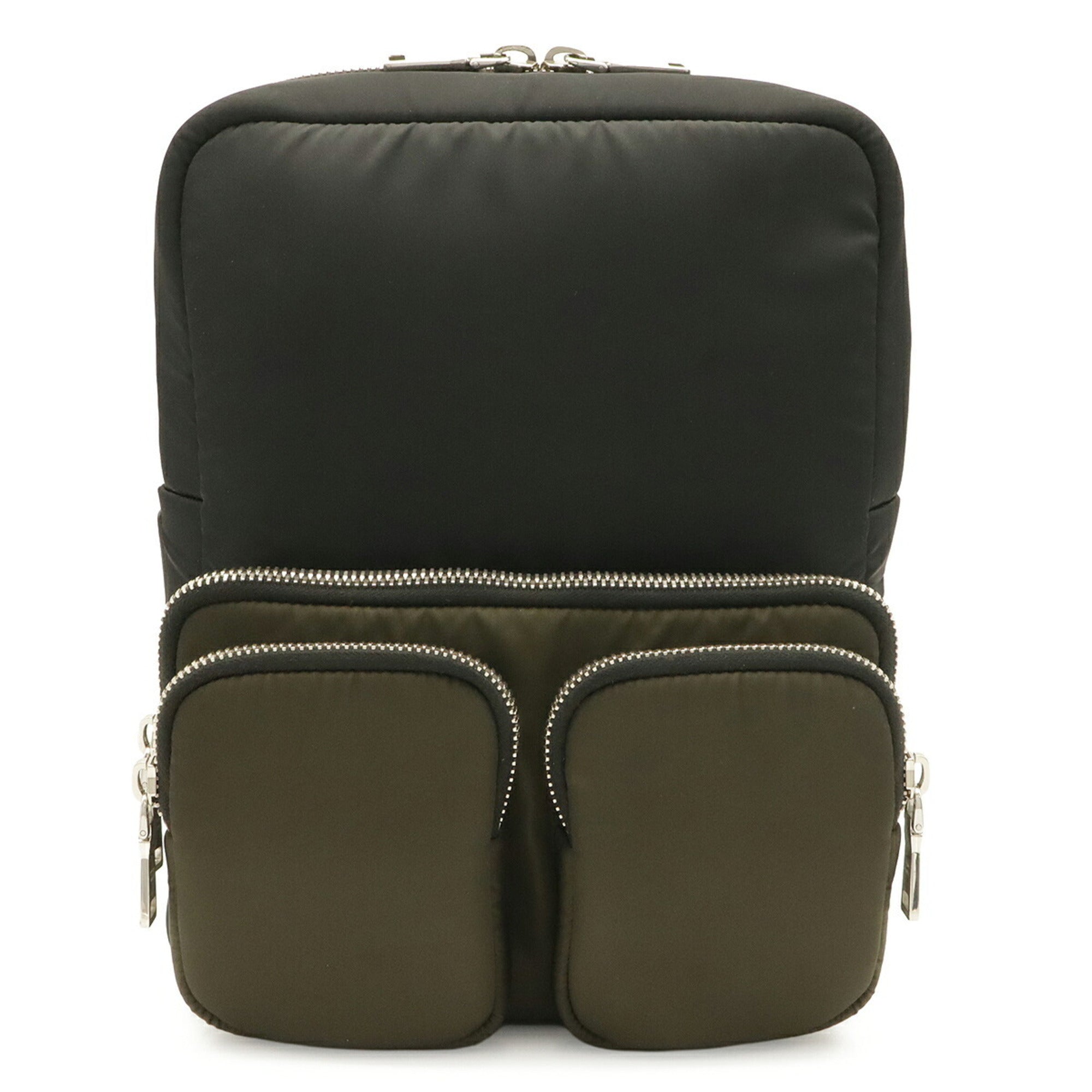 Prada Black Green Khaki Nero Tessuto Backpack (Pre-Owned)