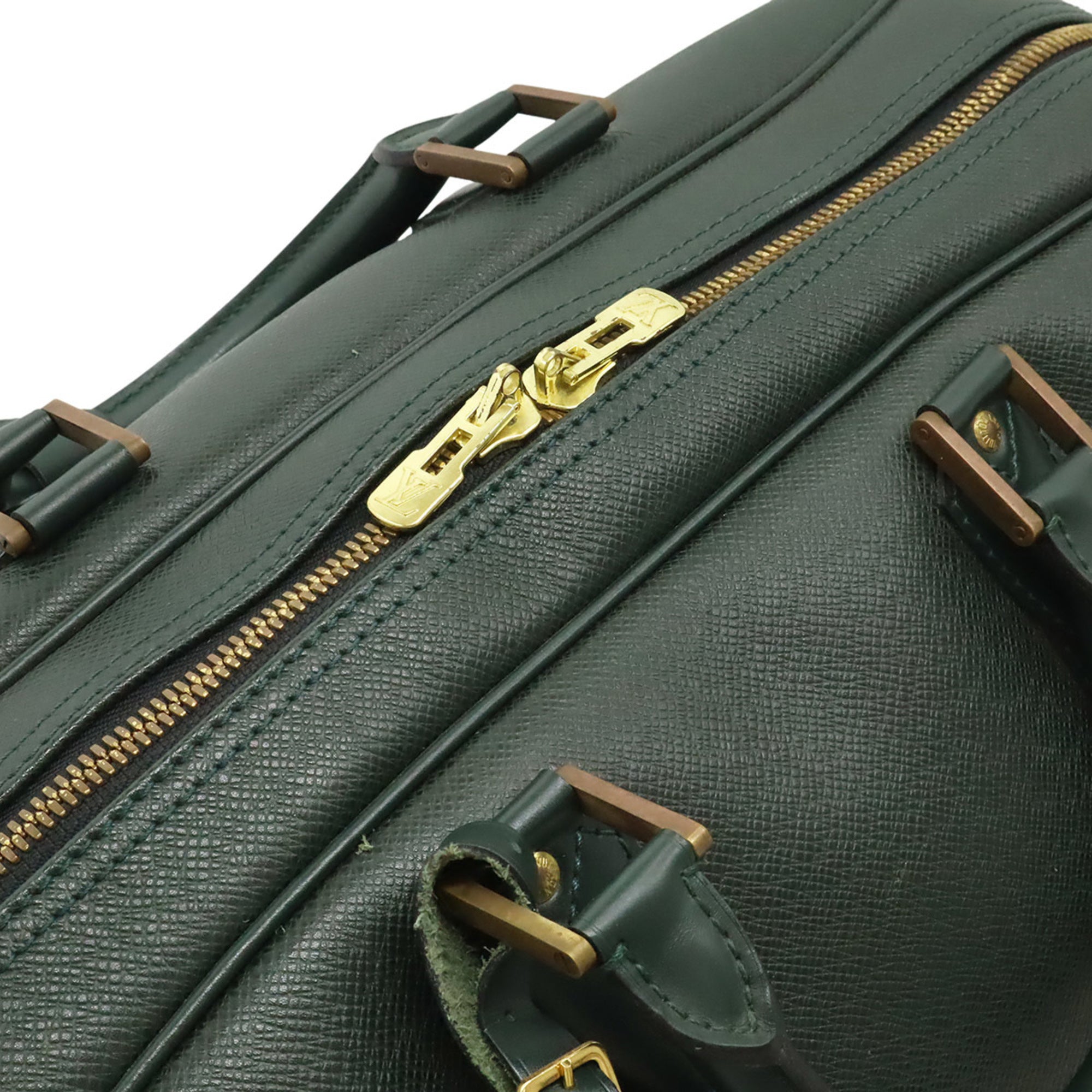 Louis Vuitton Green Taiga Leather Boston Bag Shoulder Bag (Pre-Owned)