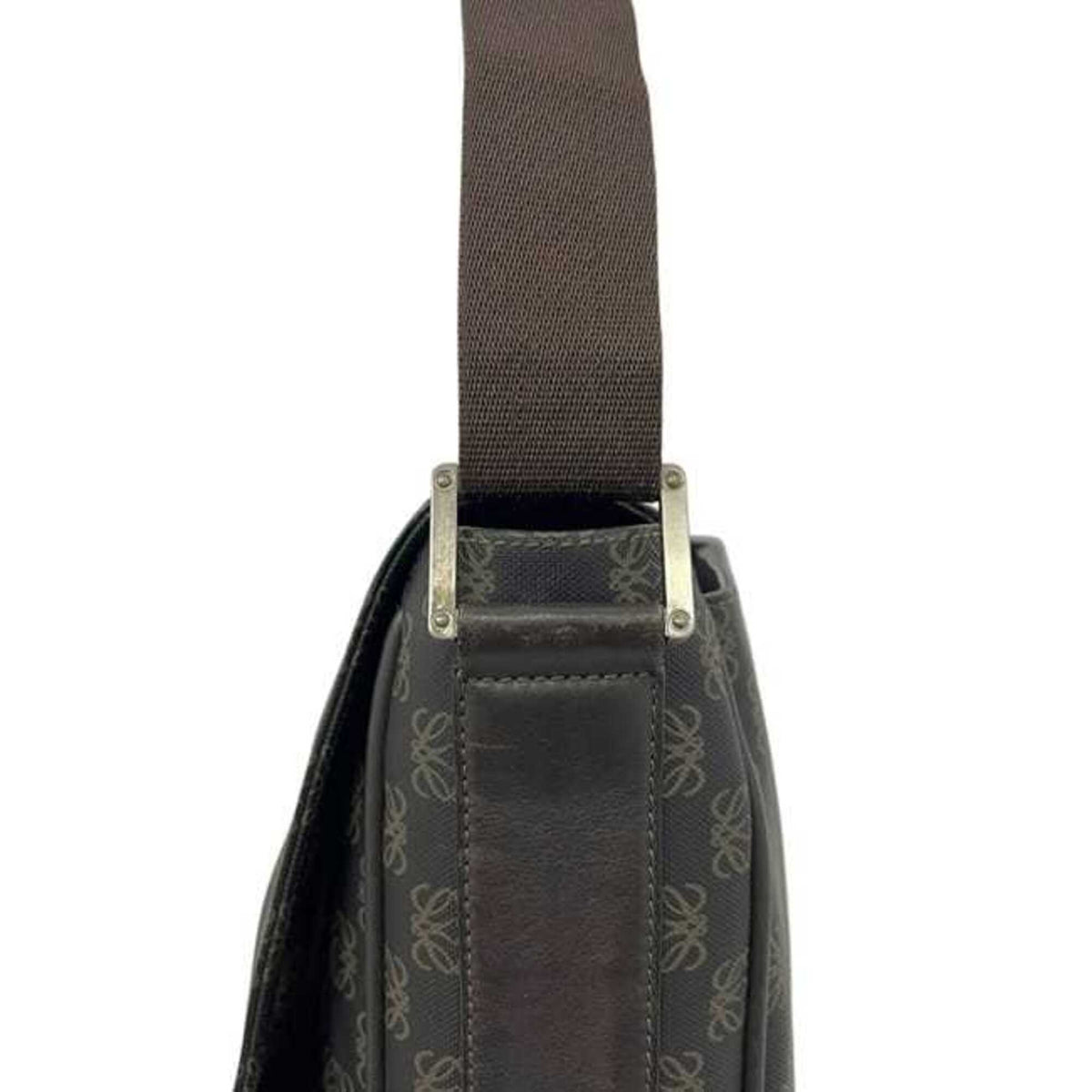 Loewe Dark Brown Pvc Leather Messenger Bag Shoulder Bag (Pre-Owned)