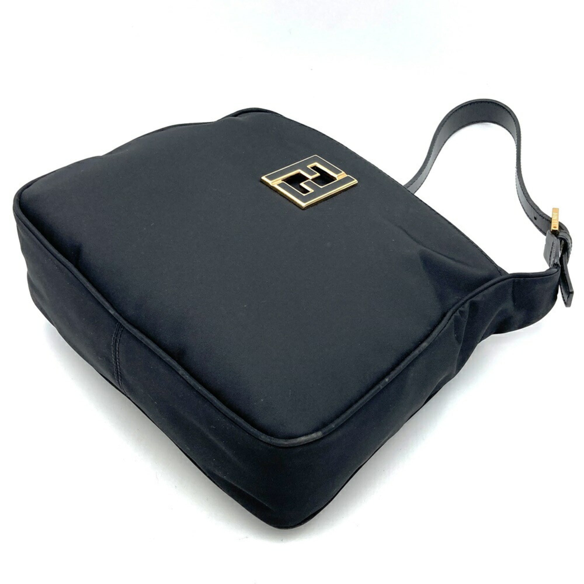 Fendi Black Nylon Leather Shoulder Bag (Pre-Owned)