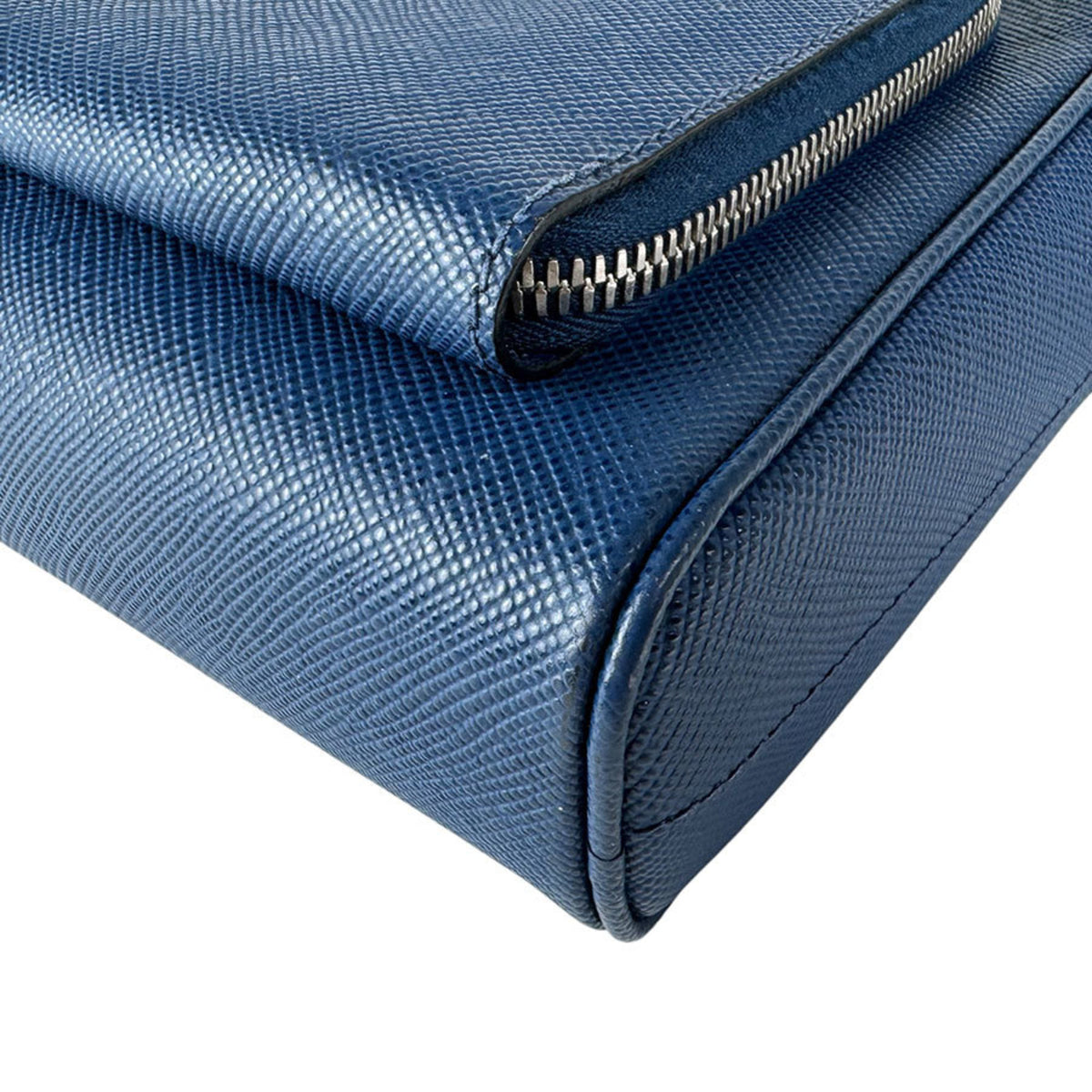 Prada Blue Leather Shoulder Bag (Pre-Owned)