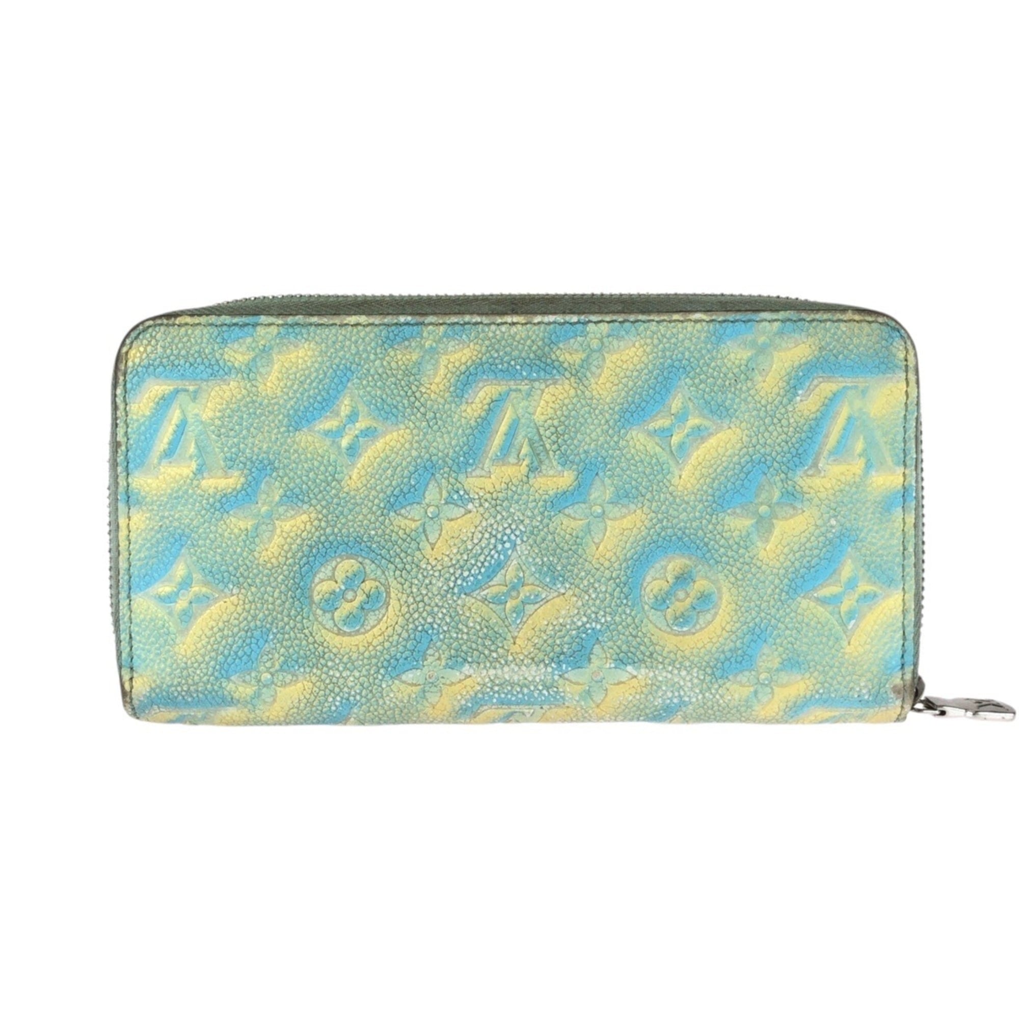 Louis Vuitton Blue Yellow Leather Long Wallet (Bi-Fold) (Pre-Owned)