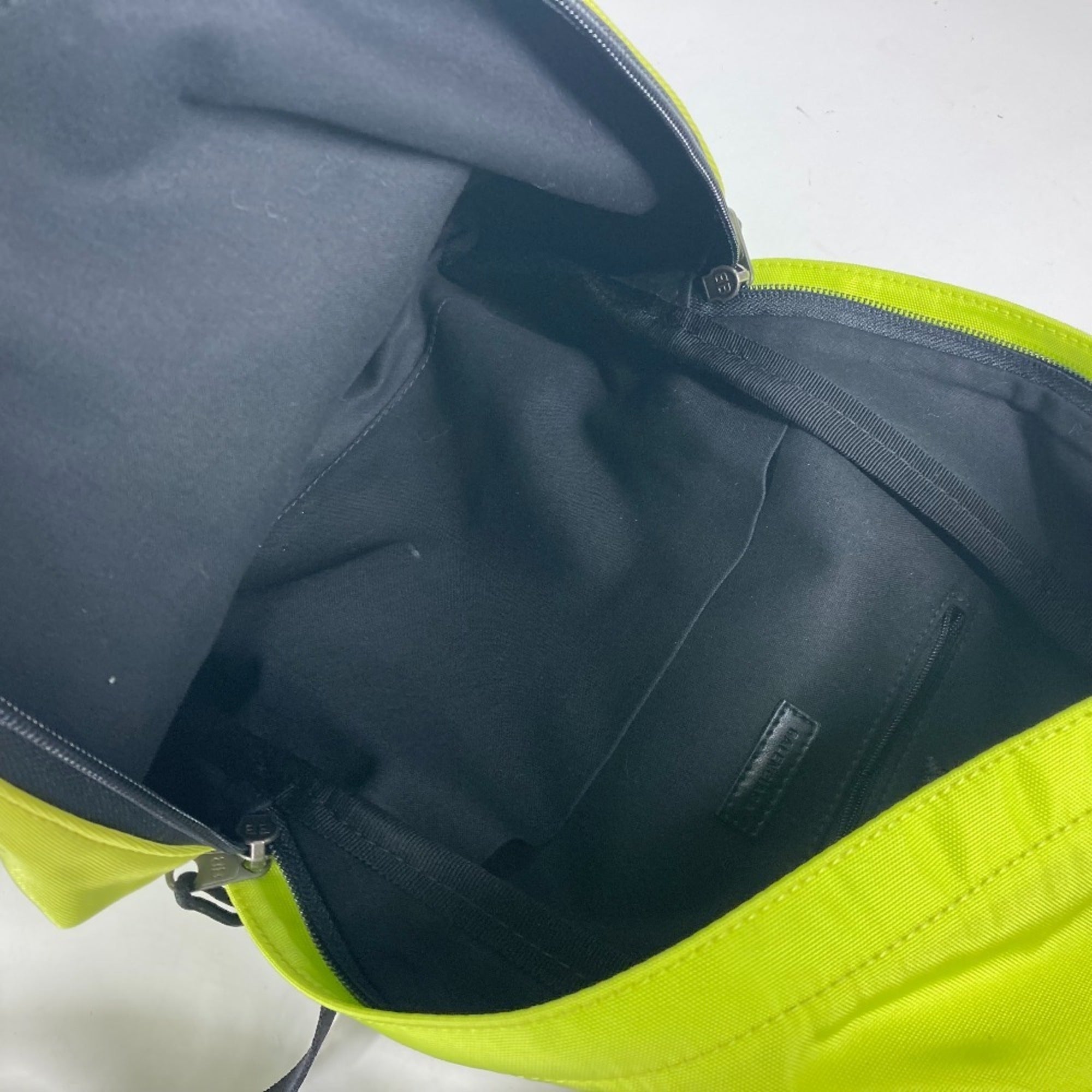 Balenciaga Black Yellow Nylon Canvas Backpack (Pre-Owned)