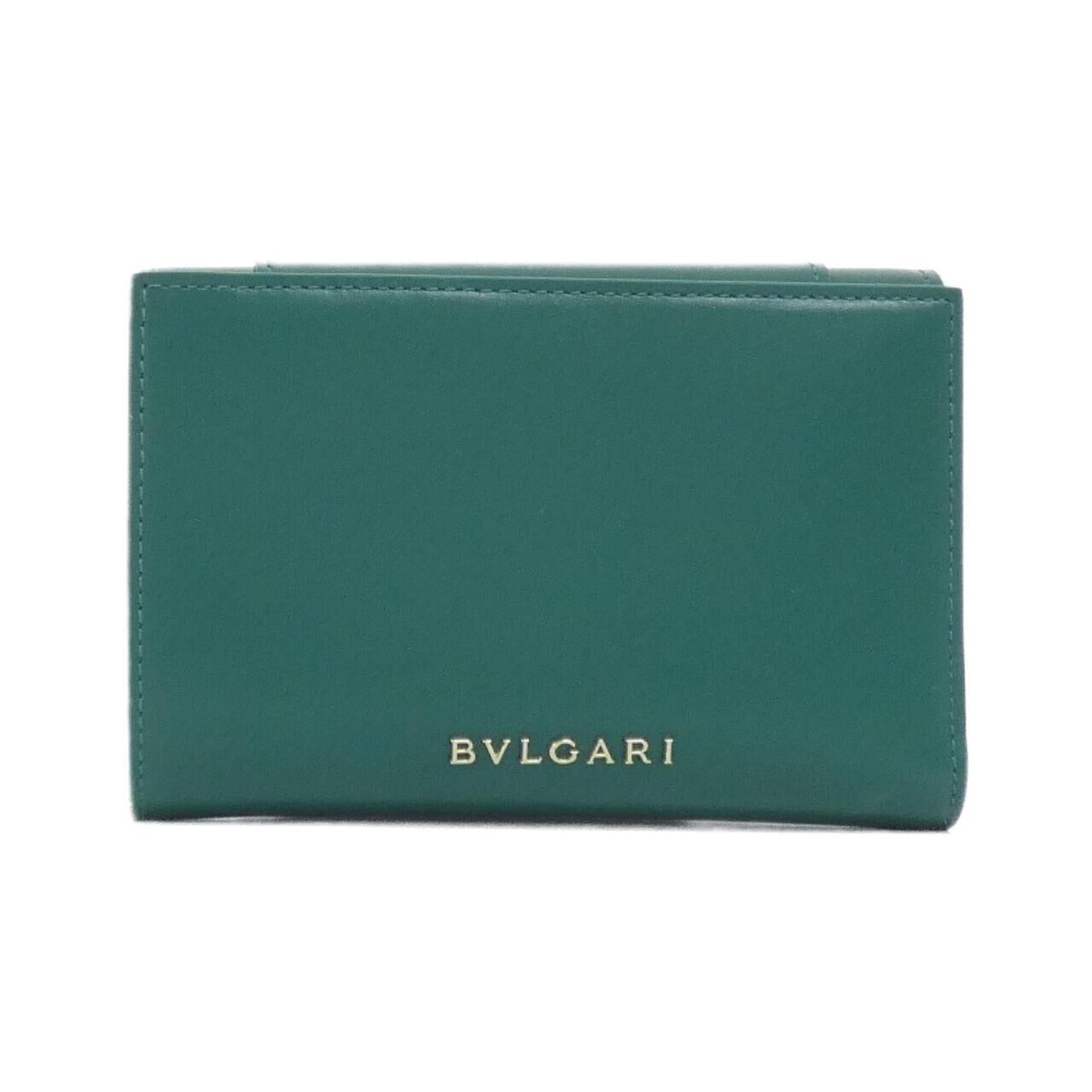 Bvlgari Emerald Green Leather Wallet (Bi-Fold) (Pre-Owned)