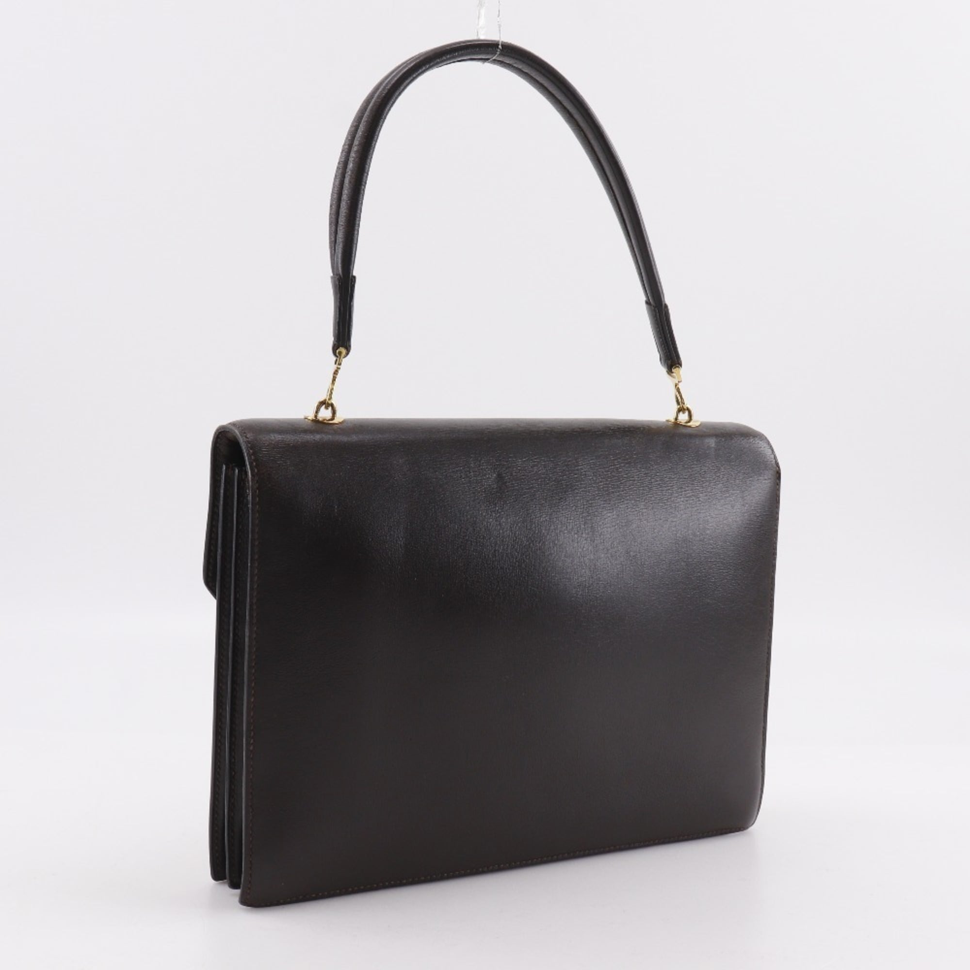 Hermes Brown Box Calf Leather Handbag (Pre-Owned)