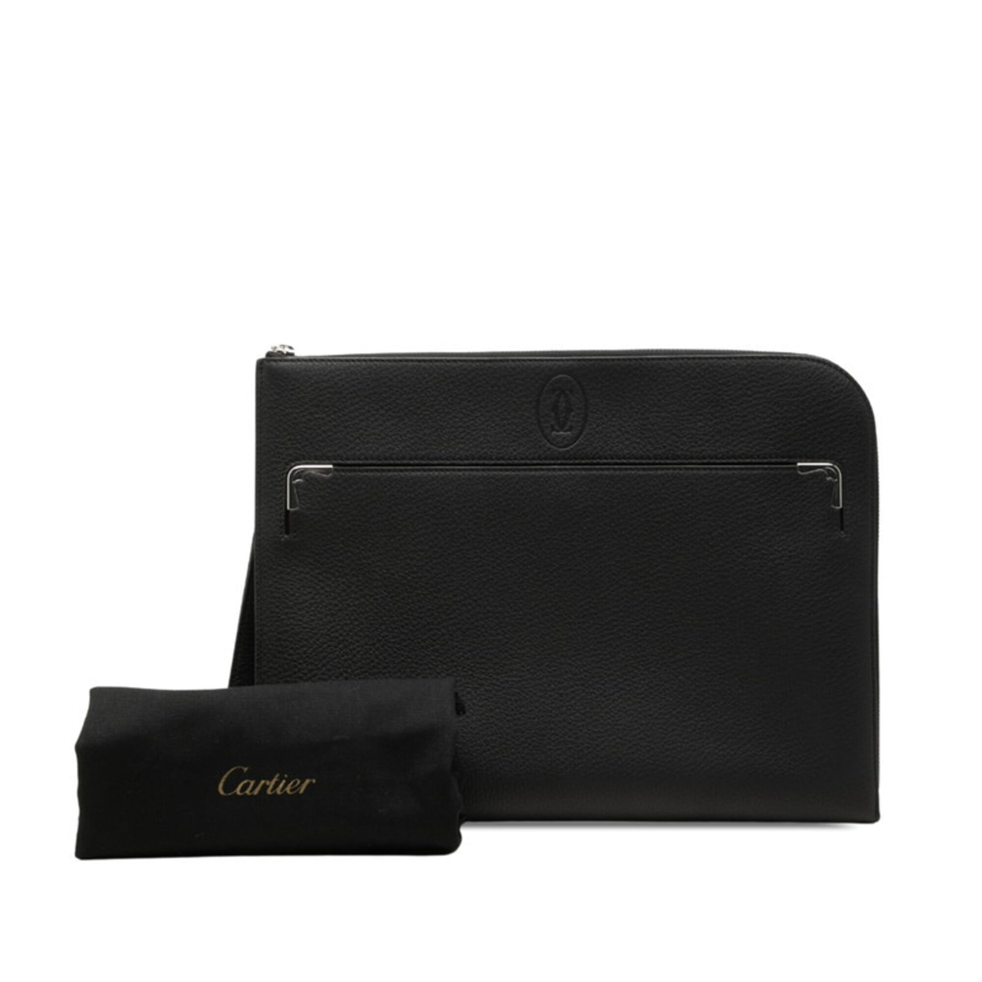 Cartier Must Black Leather Clutch Bag (Pre-Owned)
