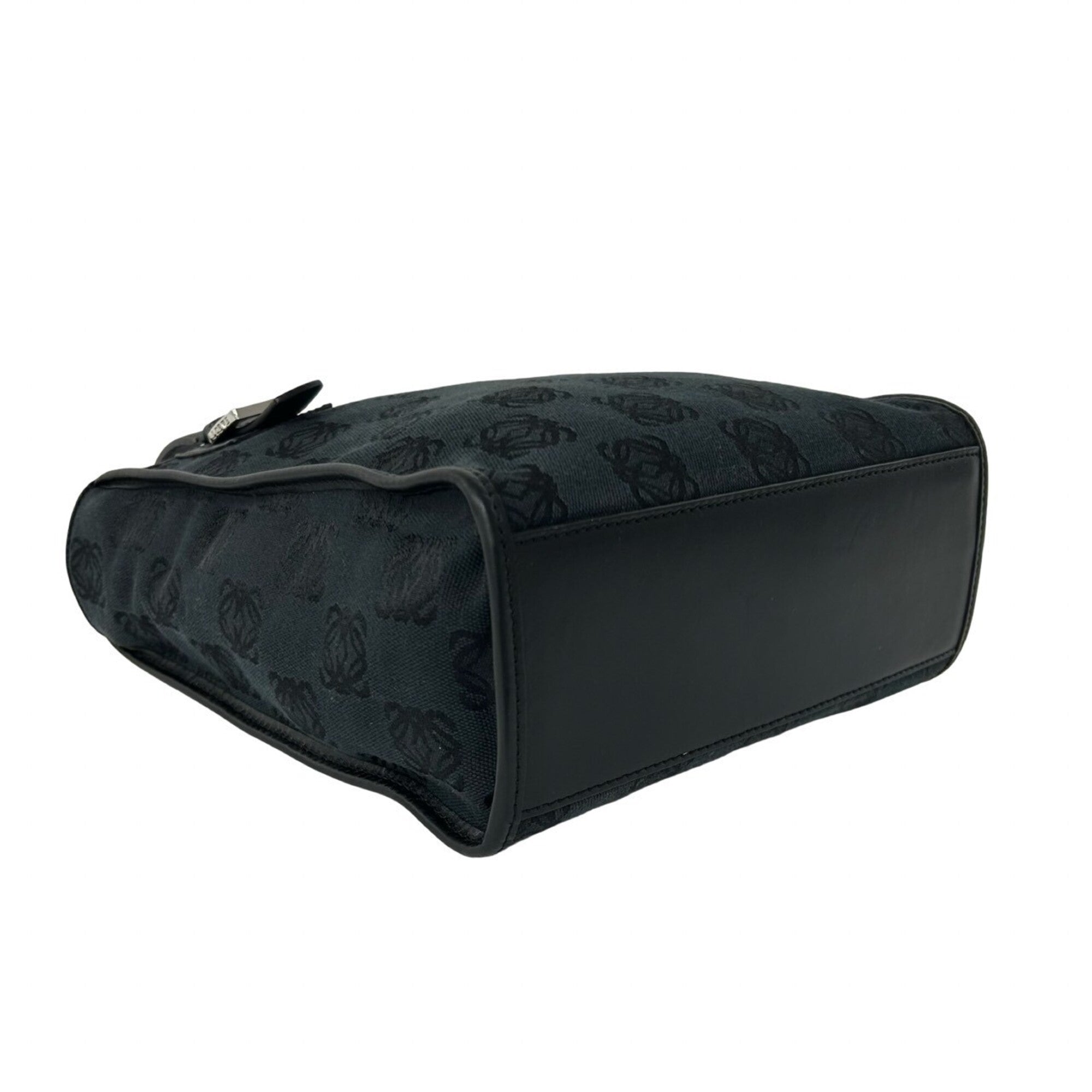 Loewe Black Canvas Leather Handbag Tote Bag (Pre-Owned)