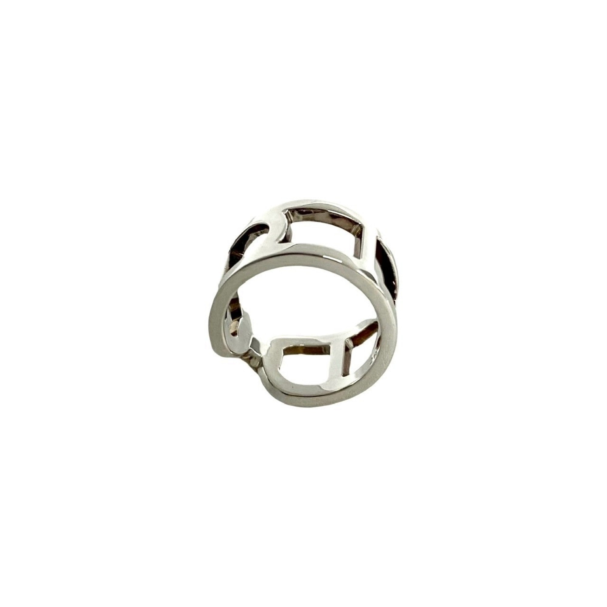 Hermes Silver Silver 925 Band Ring (Pre-Owned)