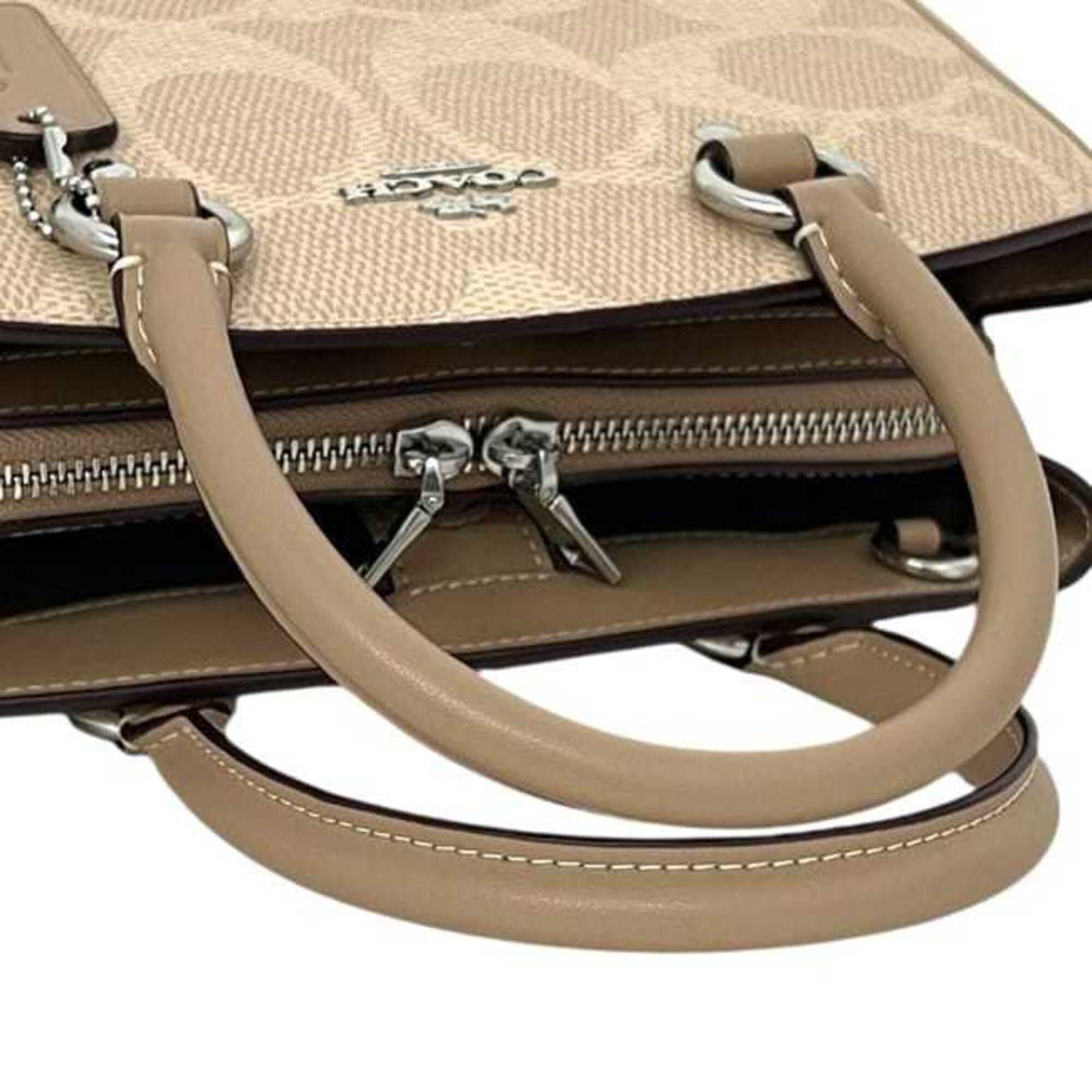 Coach Beige Pvc Leather Handbag (Pre-Owned)