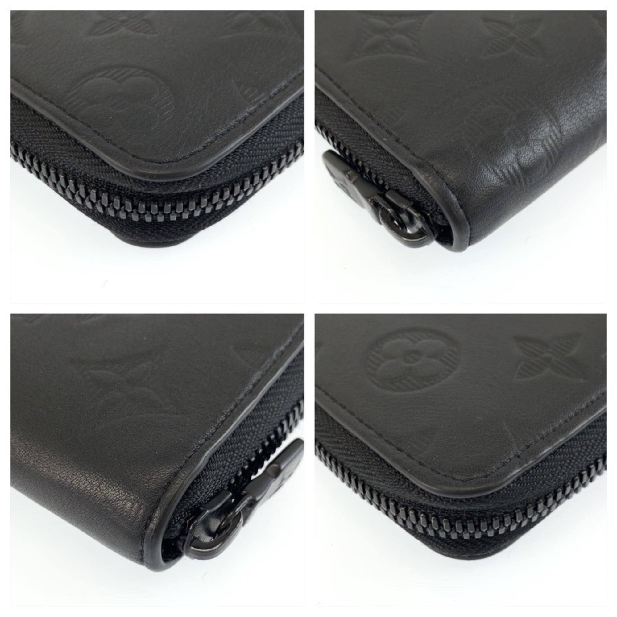 Louis Vuitton Black Noir Monogram Shadow Long Wallet (Bi-Fold) (Pre-Owned)