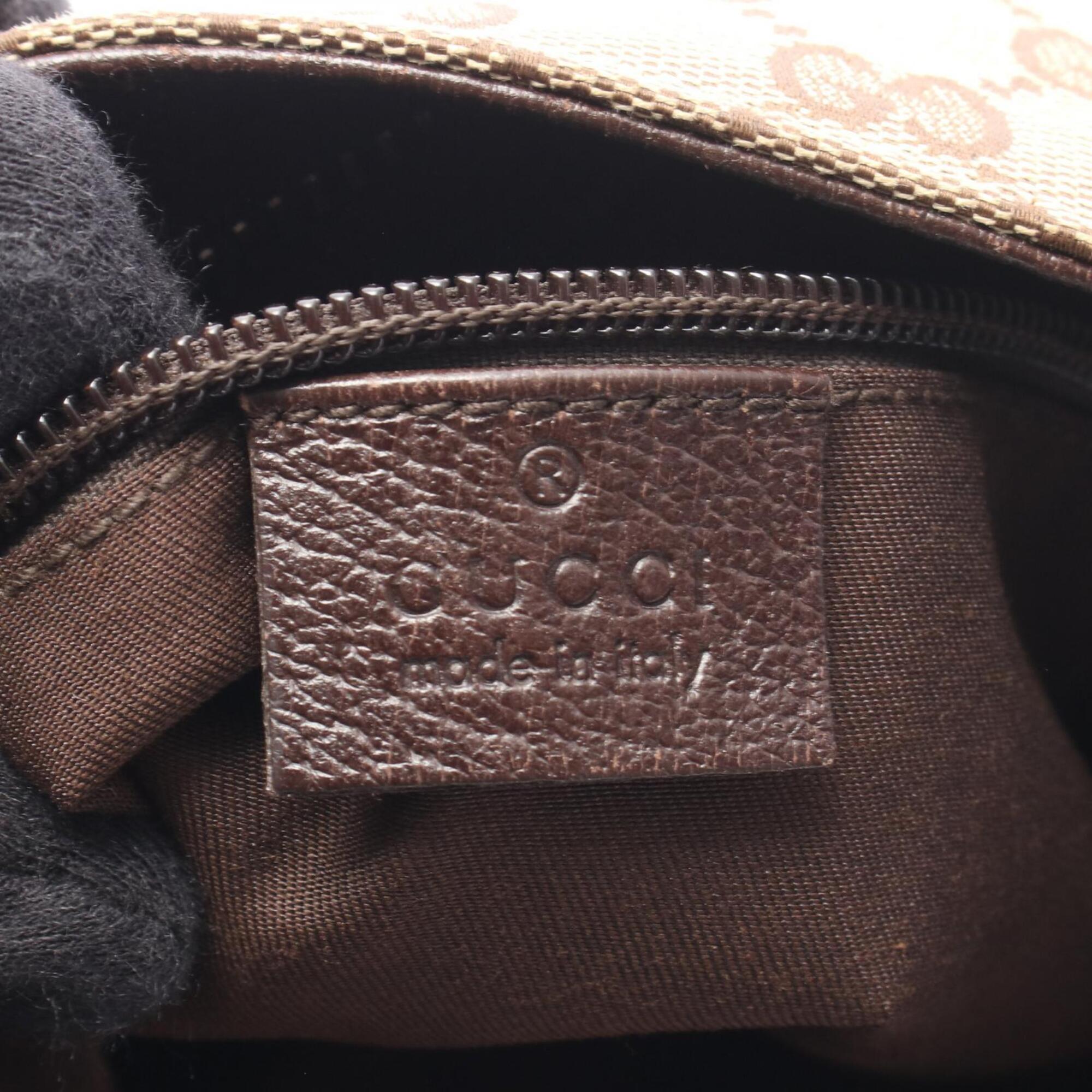 Gucci Gg Canvas Beige Brown Gg Canvas Handbag Shoulder Bag (Pre-Owned)