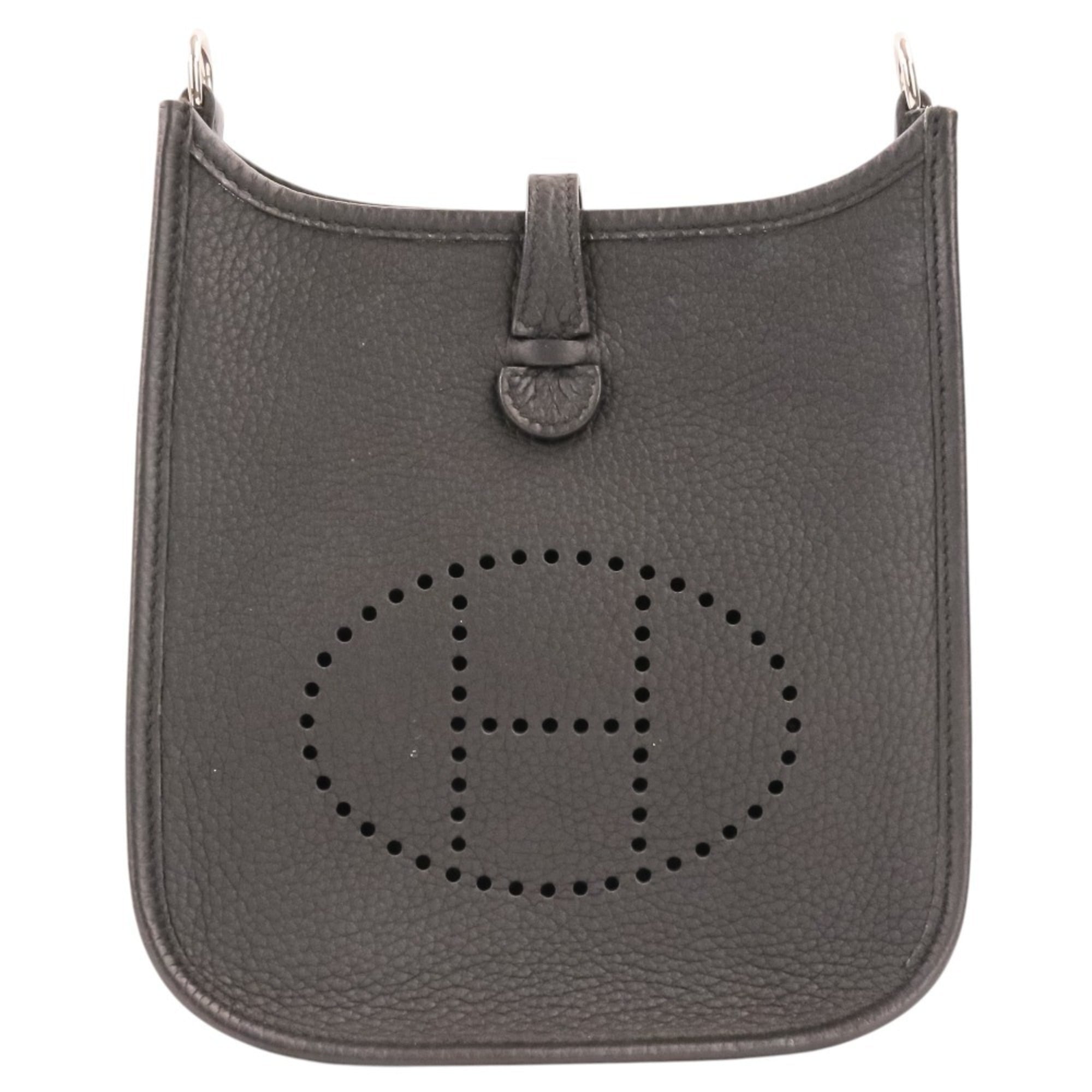 Hermes Black Taurillon Clemence Leather Shoulder Bag (Pre-Owned)