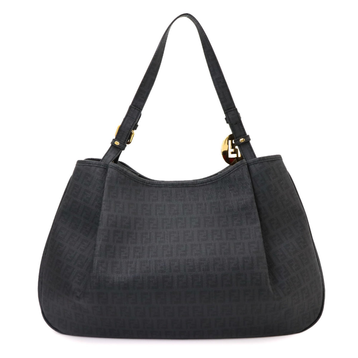 Fendi Zucchino Gray Zucchino Handbag Shoulder Bag (Pre-Owned)