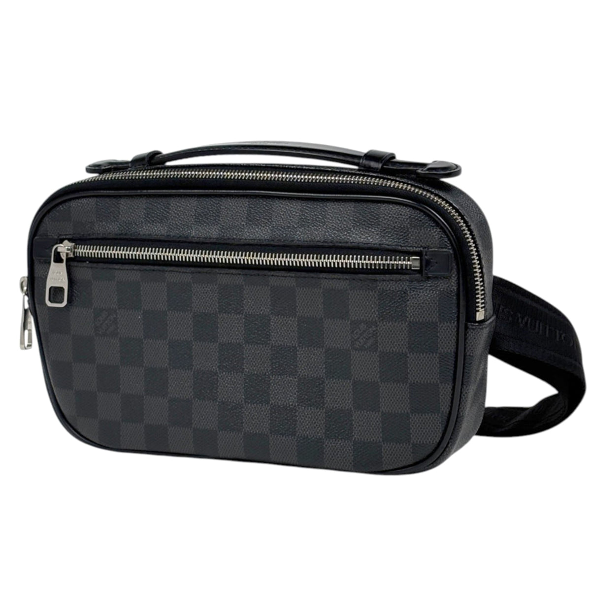 Louis Vuitton Black Noir Damier Graphite Fanny Pack Handbag Sling Bag (Pre-Owned)