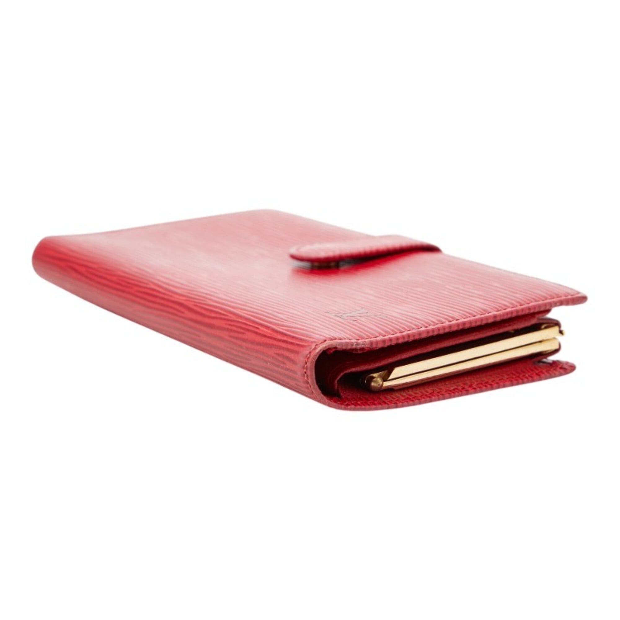 Louis Vuitton Castilian Red Leather Long Wallet (Bi-Fold) (Pre-Owned)